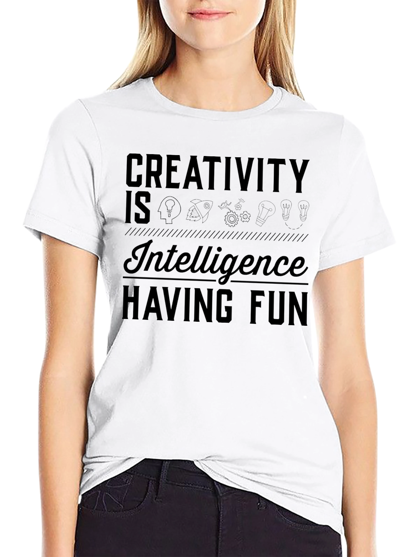 Black Creativity Intelligence Fun Black T-Shirt view 9