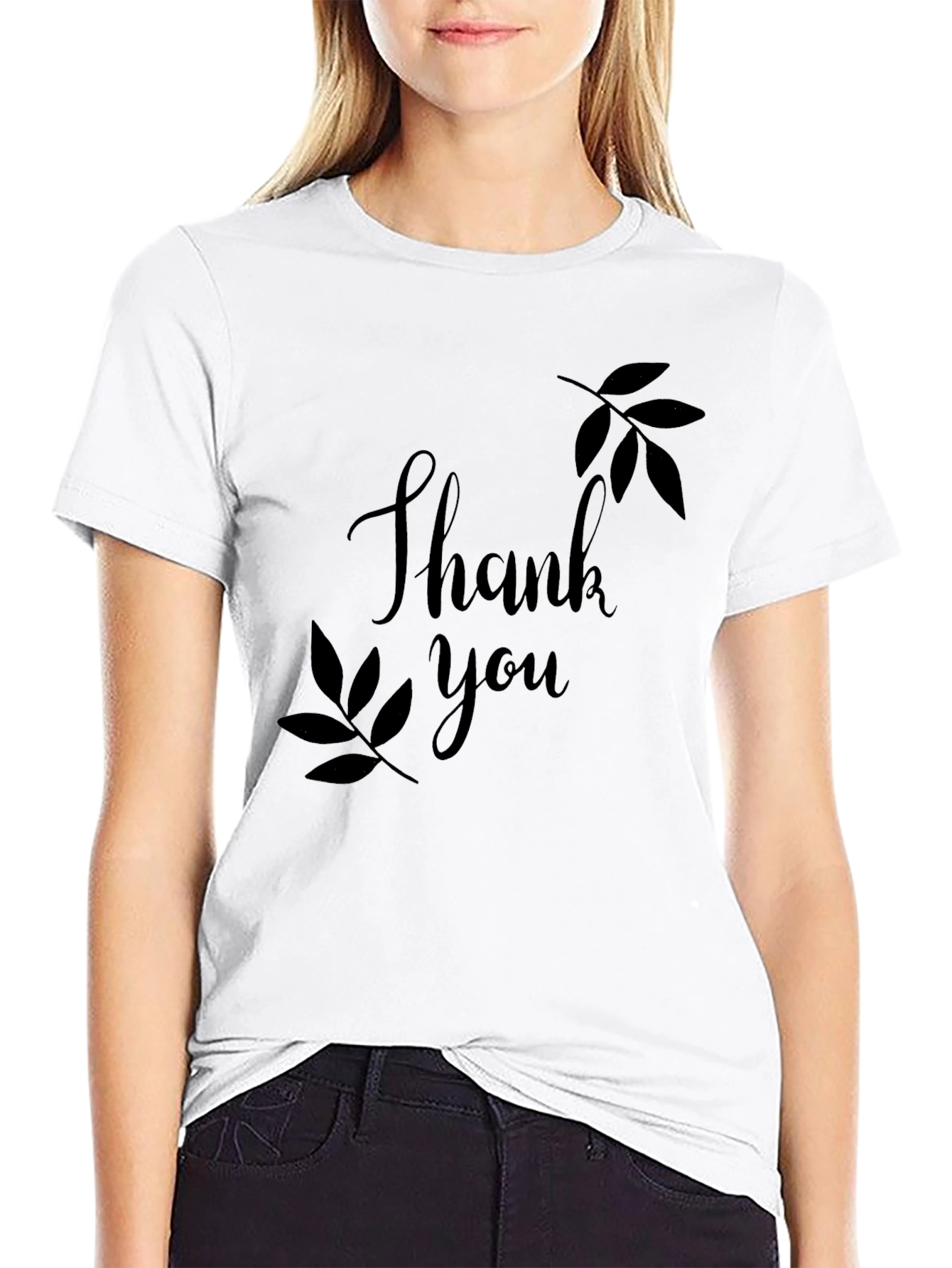Black Thank You Graphic Print Tee - Stylish Unisex Design view 9