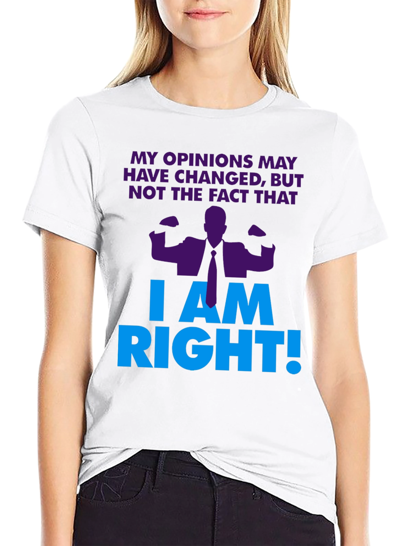 Black I Am Right! Graphic T-Shirt - Novelty Design view 9