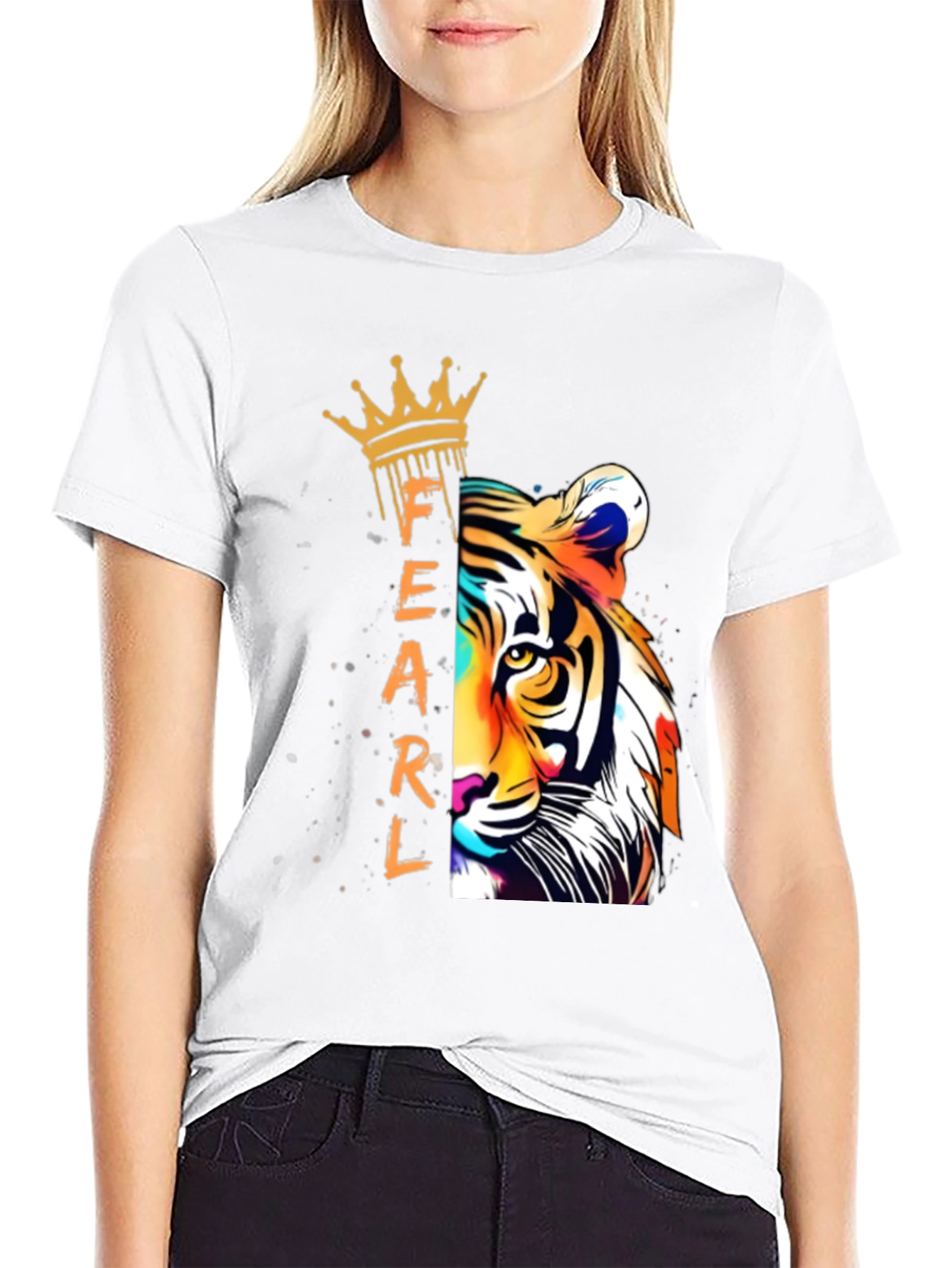 Black Fearless Tiger Graphic Tee - Black view 9