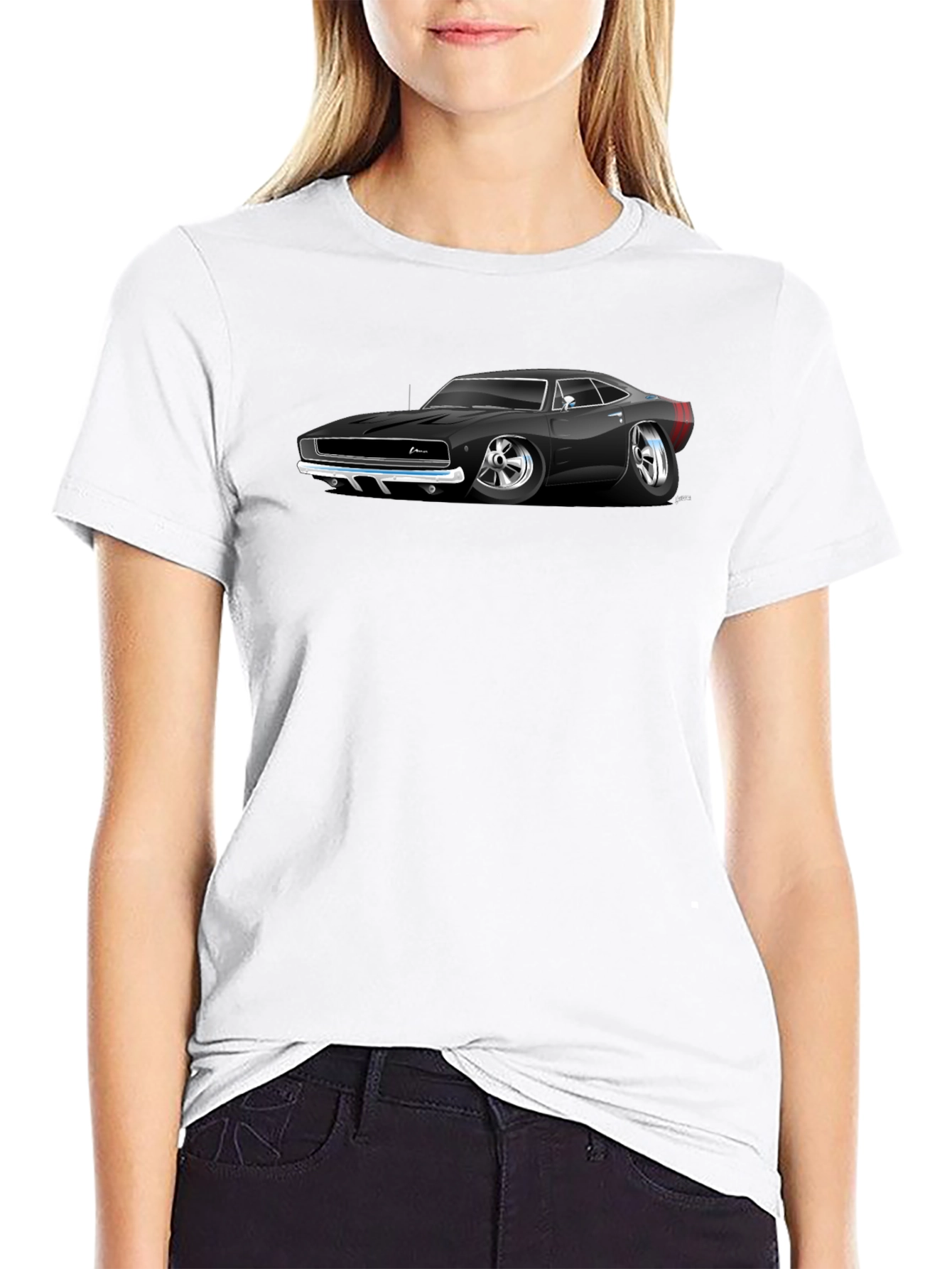Black Classic Car Graphic Black T-Shirt view 9
