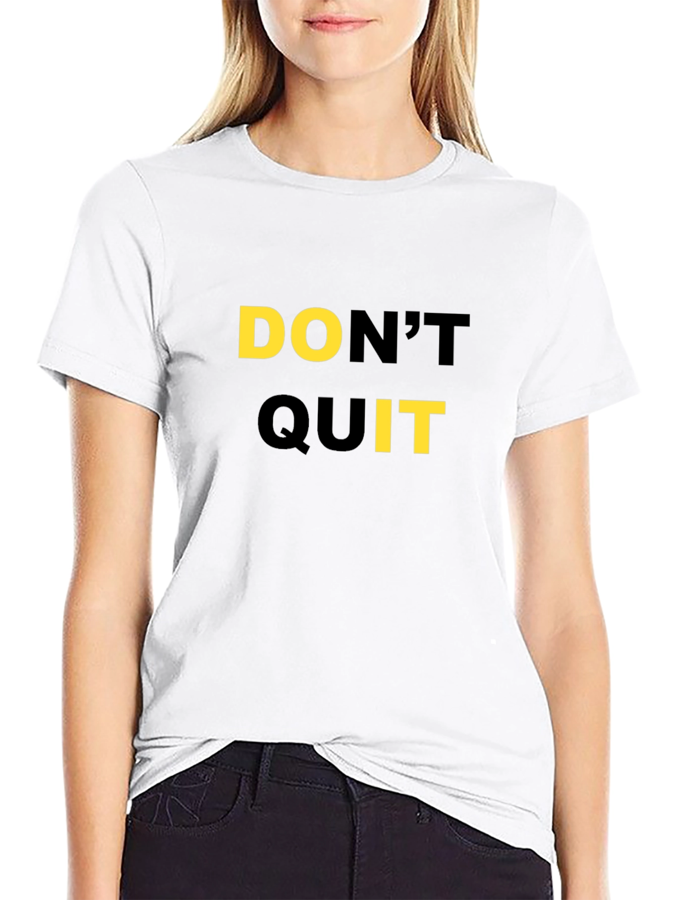 Black Motivational Don't Quit Black T-Shirt view 9