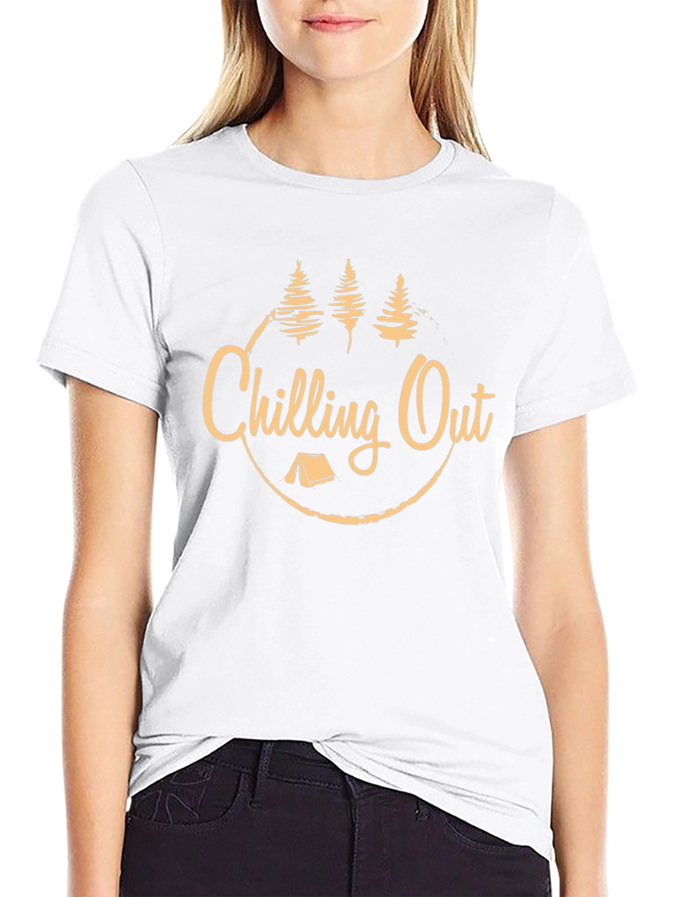 Black Chilling Out Camping Graphic T-Shirt view 9
