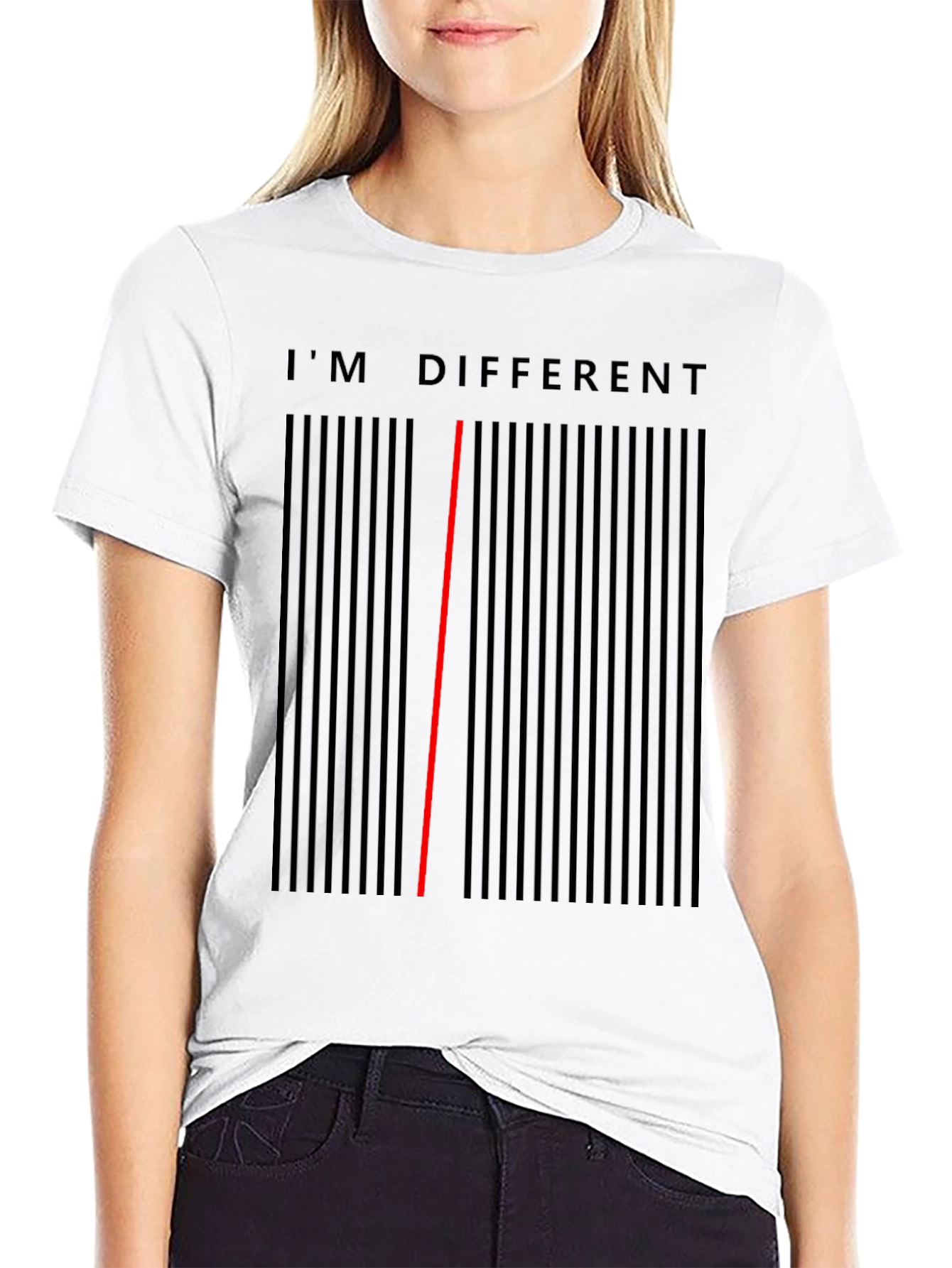 Black I'm Different Barcode T-Shirt - Unique Statement Tee view 9