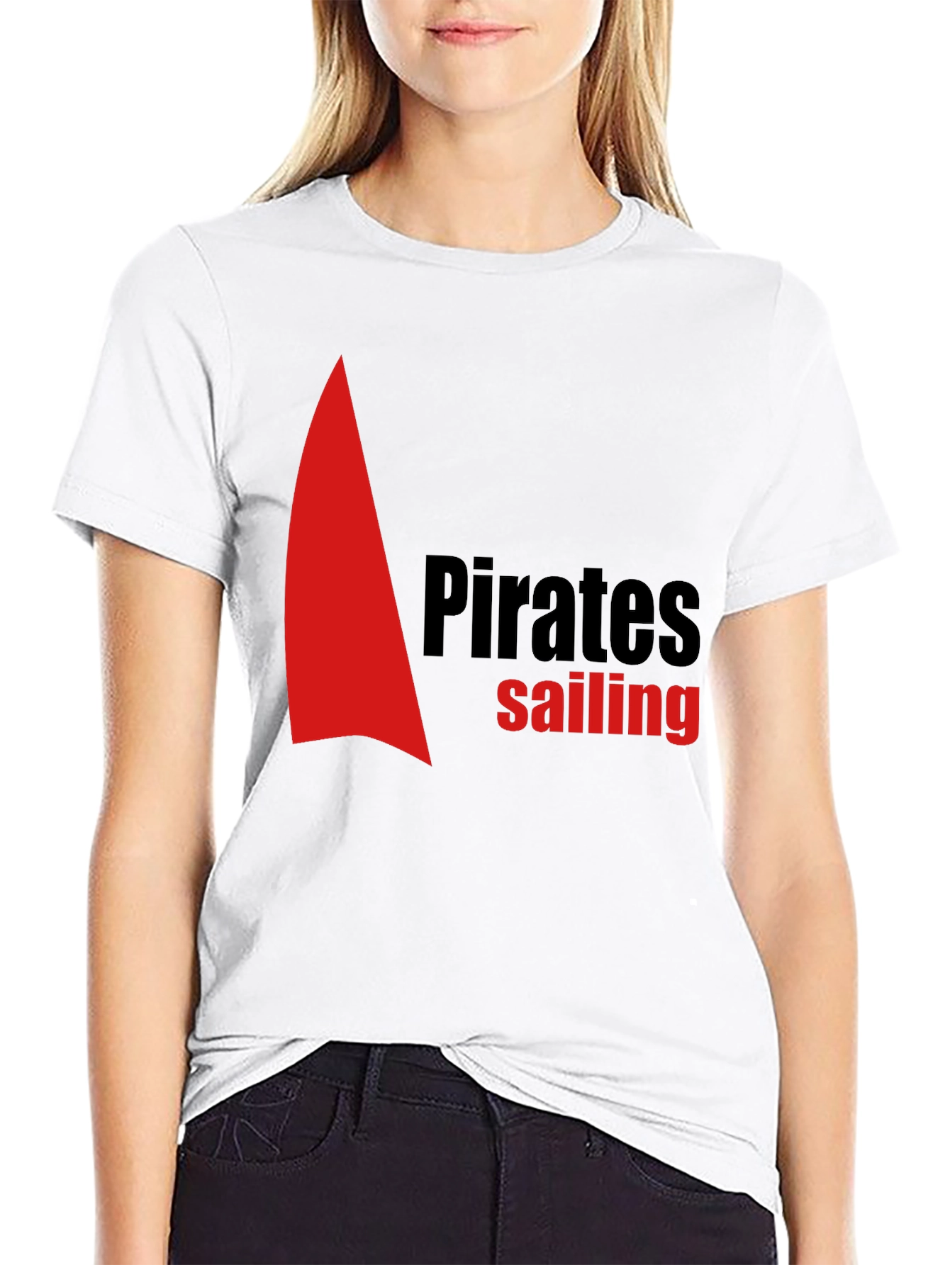 Black Pirates Sailing Black Cotton T-Shirt view 9