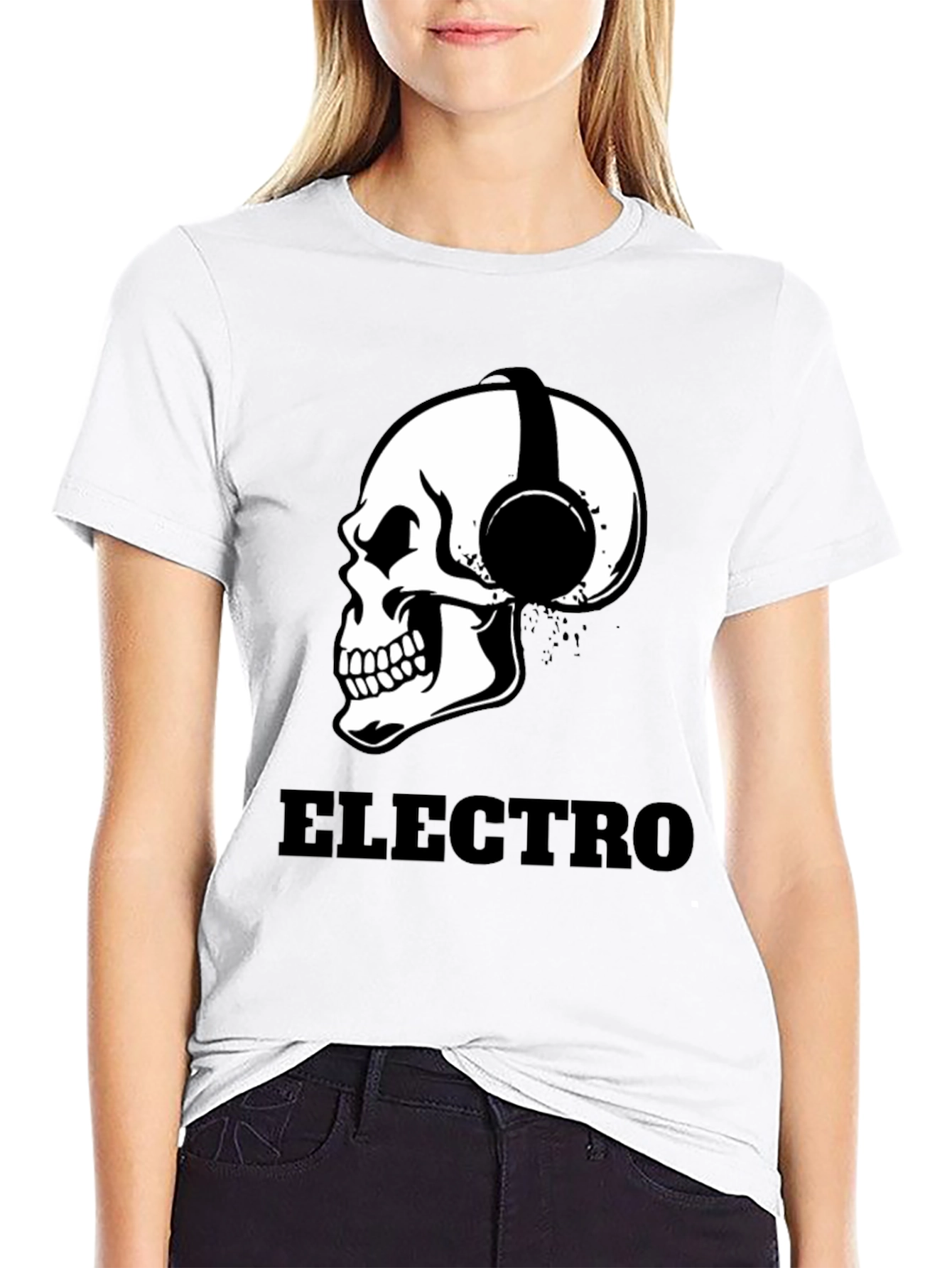 Black Electro Skull T-Shirt view 9