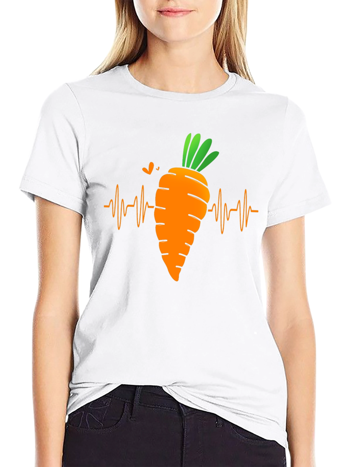 Black Carrot Heartbeat T-Shirt - Funny Vegan Tee view 9