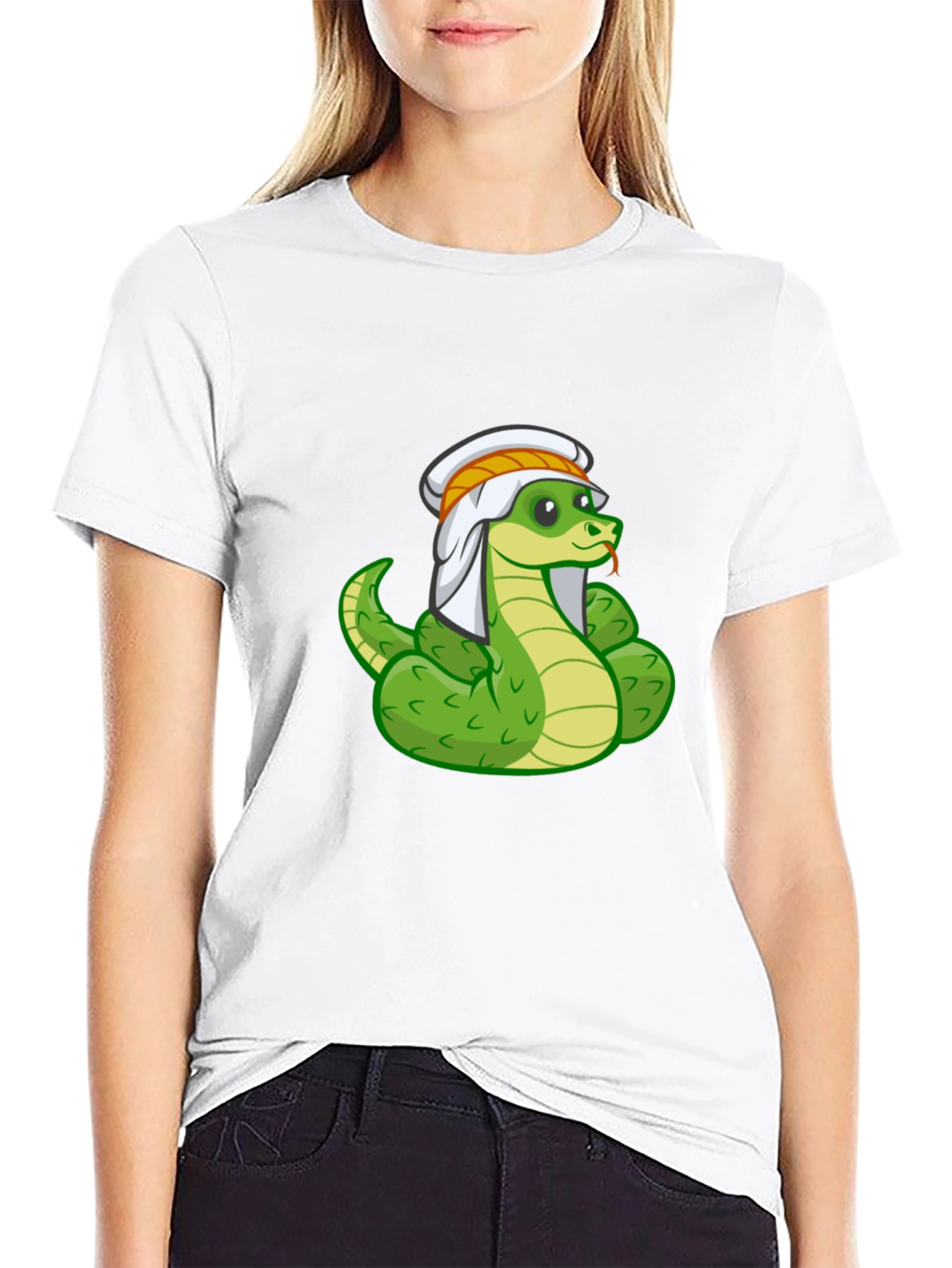 Black Snake Charmer T-Shirt - Funny Cartoon Snake Tee view 9