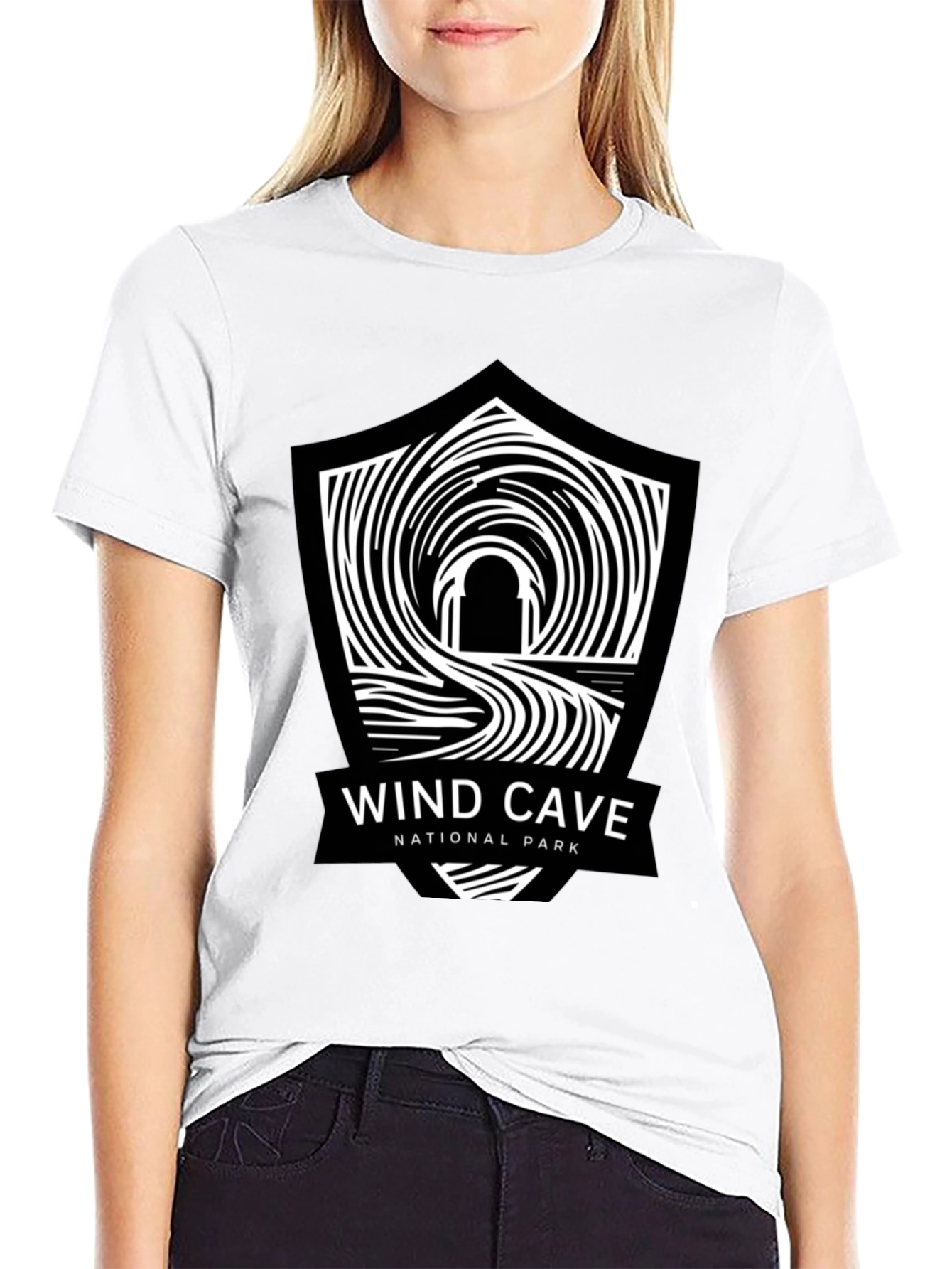 Black Wind Cave National Park Black T-Shirt view 9