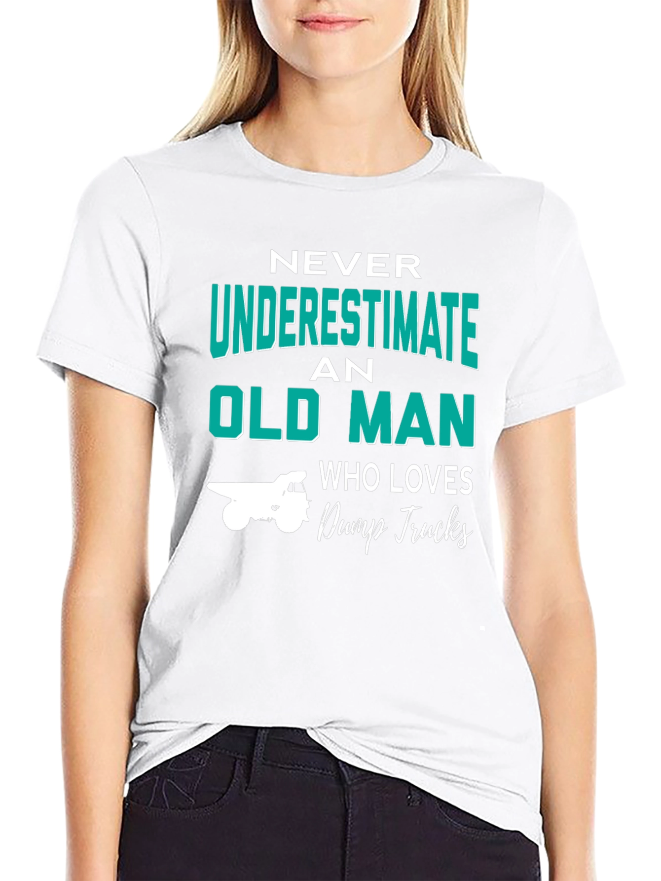 Black Never Underestimate Old Man Dump Trucks T-Shirt view 9
