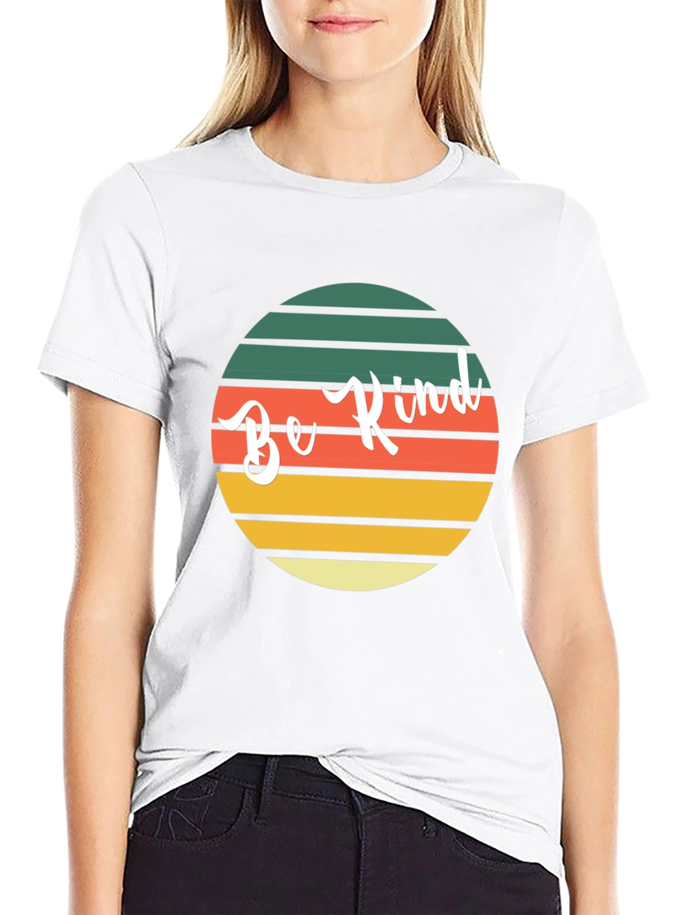 Black Be Kind Retro Style Graphic Tee view 9