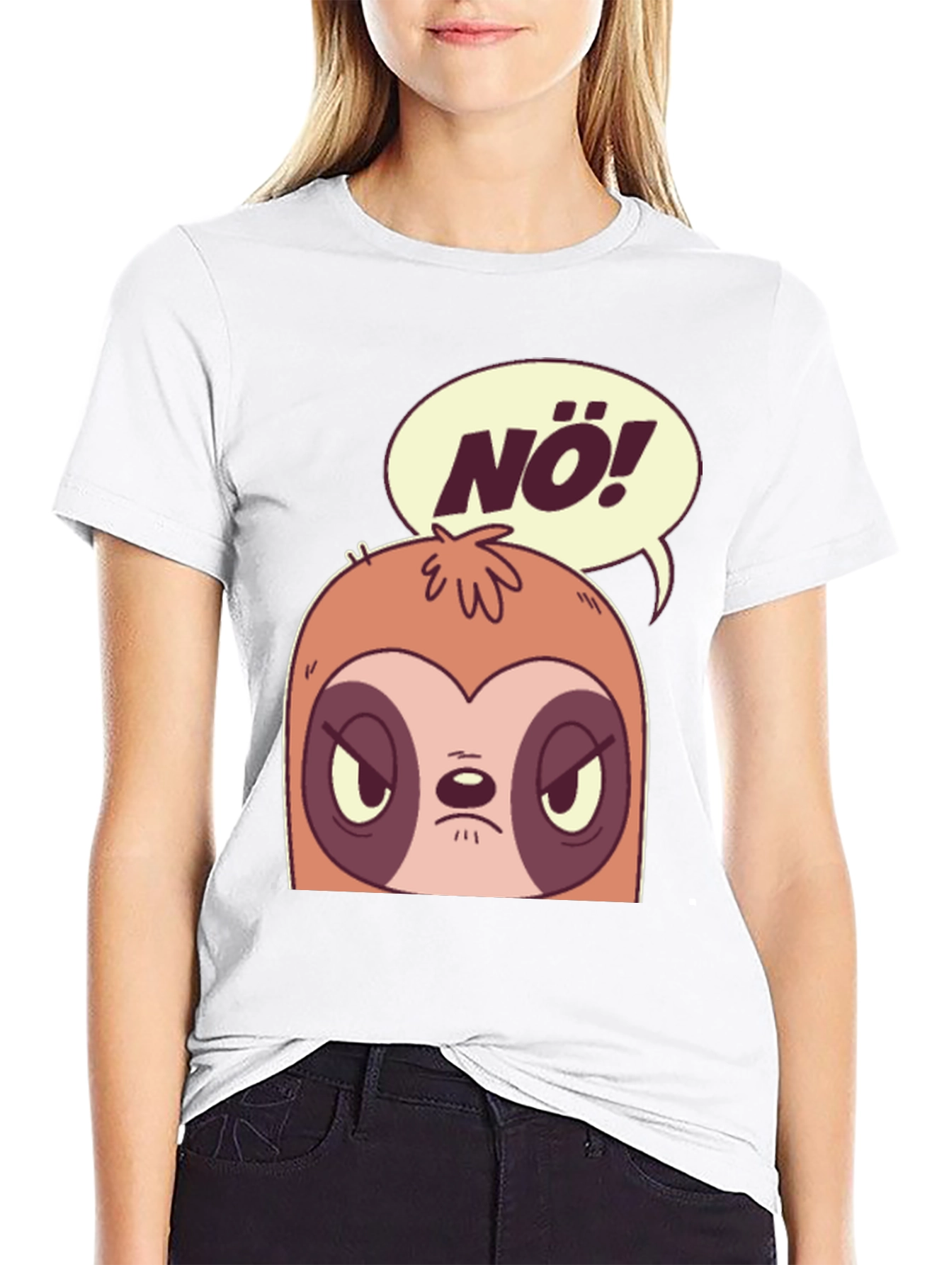 Black Nö Sloth Graphic Tee - Funny Novelty T-Shirt view 9