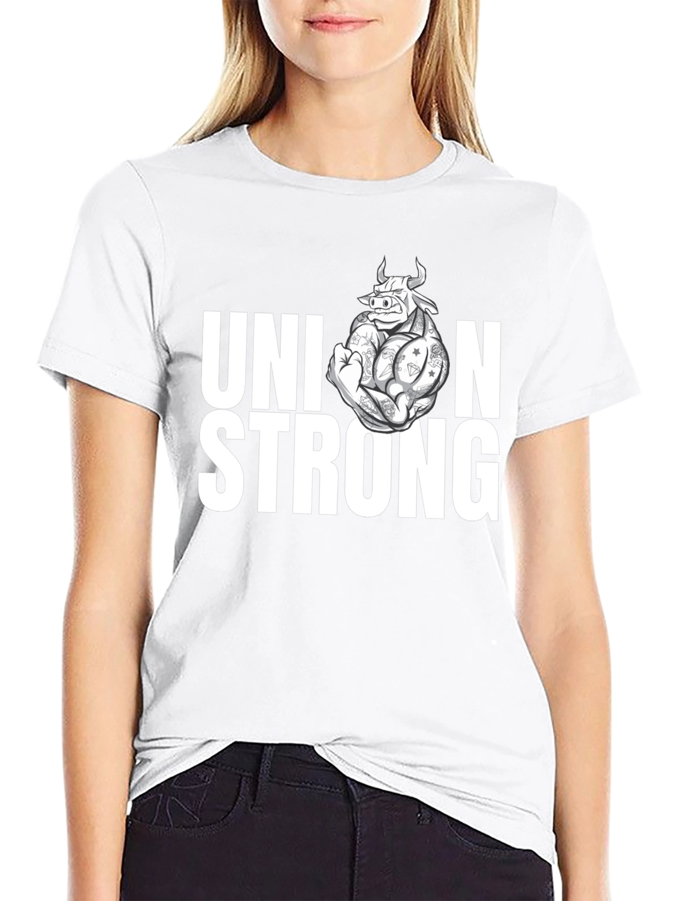 Black Union Strong Graphic T-Shirt view 9