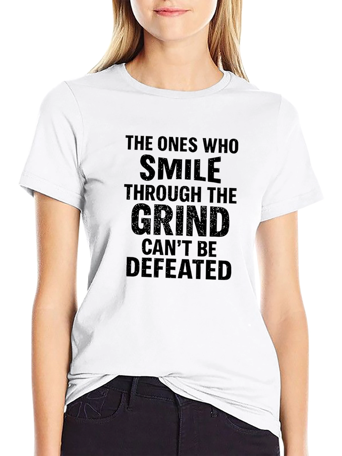 Black Motivational T-Shirt: Smile Through The Grind view 9