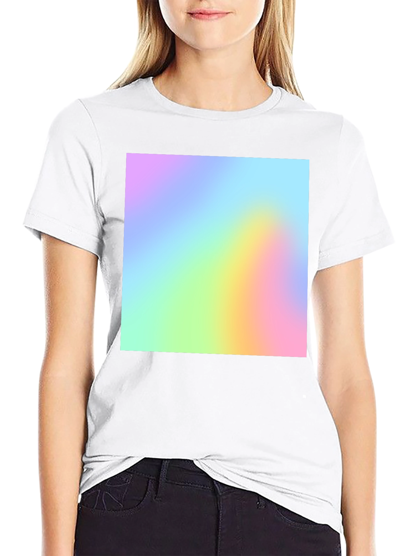 Black Vibrant Spectrum Graphic Black T-Shirt view 9