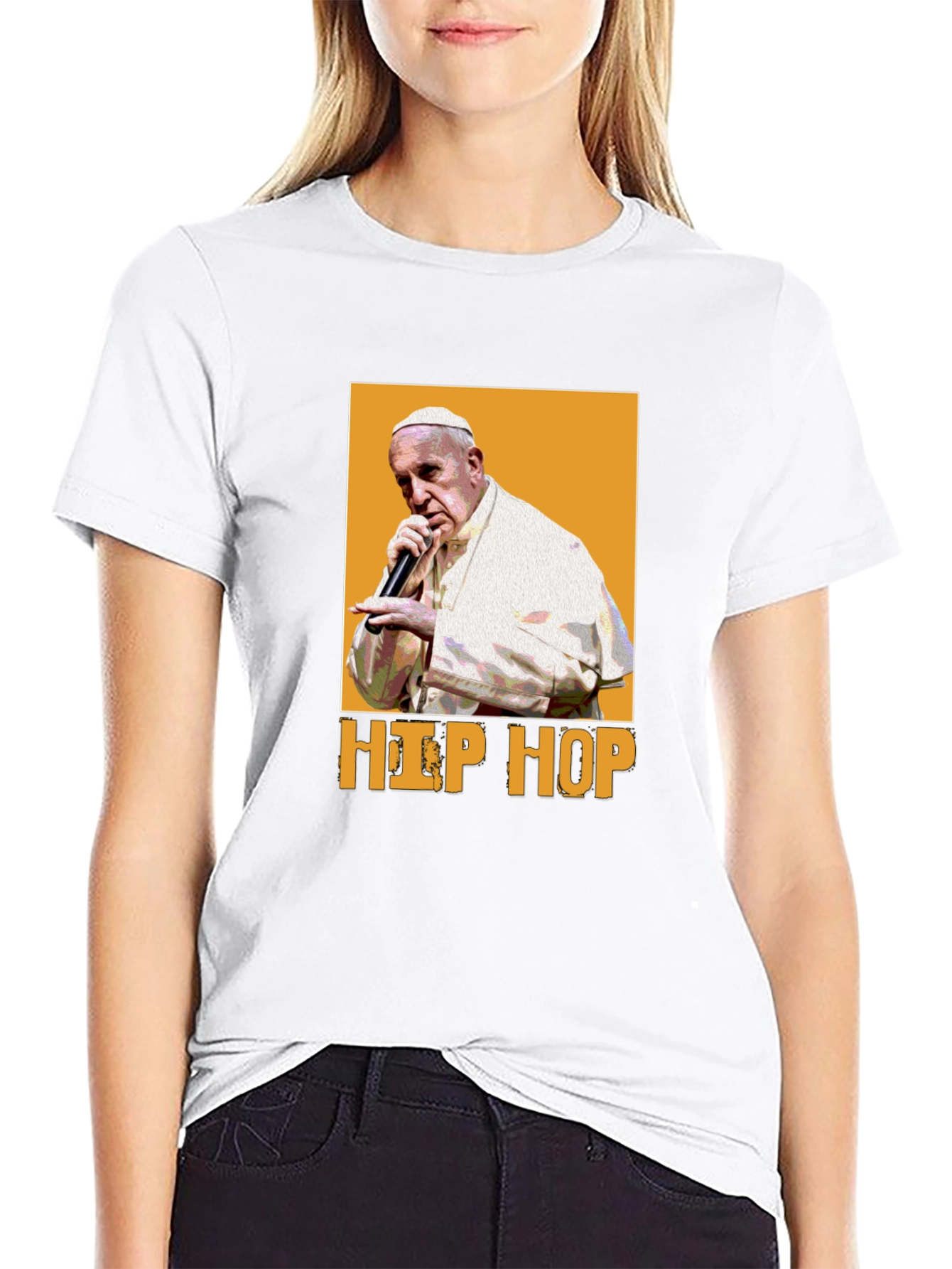 Black Hip Hop Pope T-Shirt - Black view 9