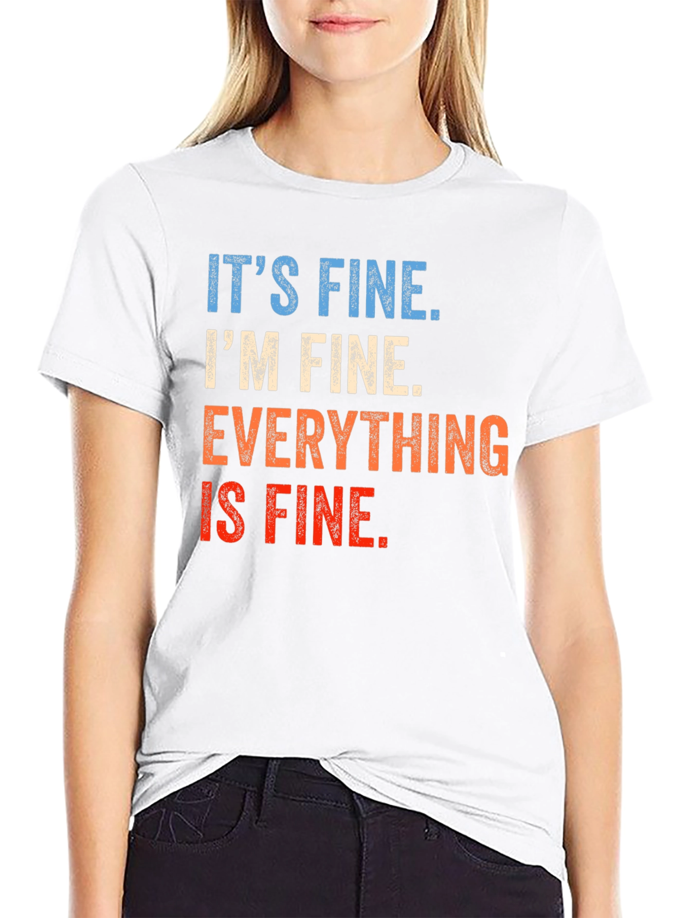 Black It's Fine Graphic T-Shirt - Unisex view 9