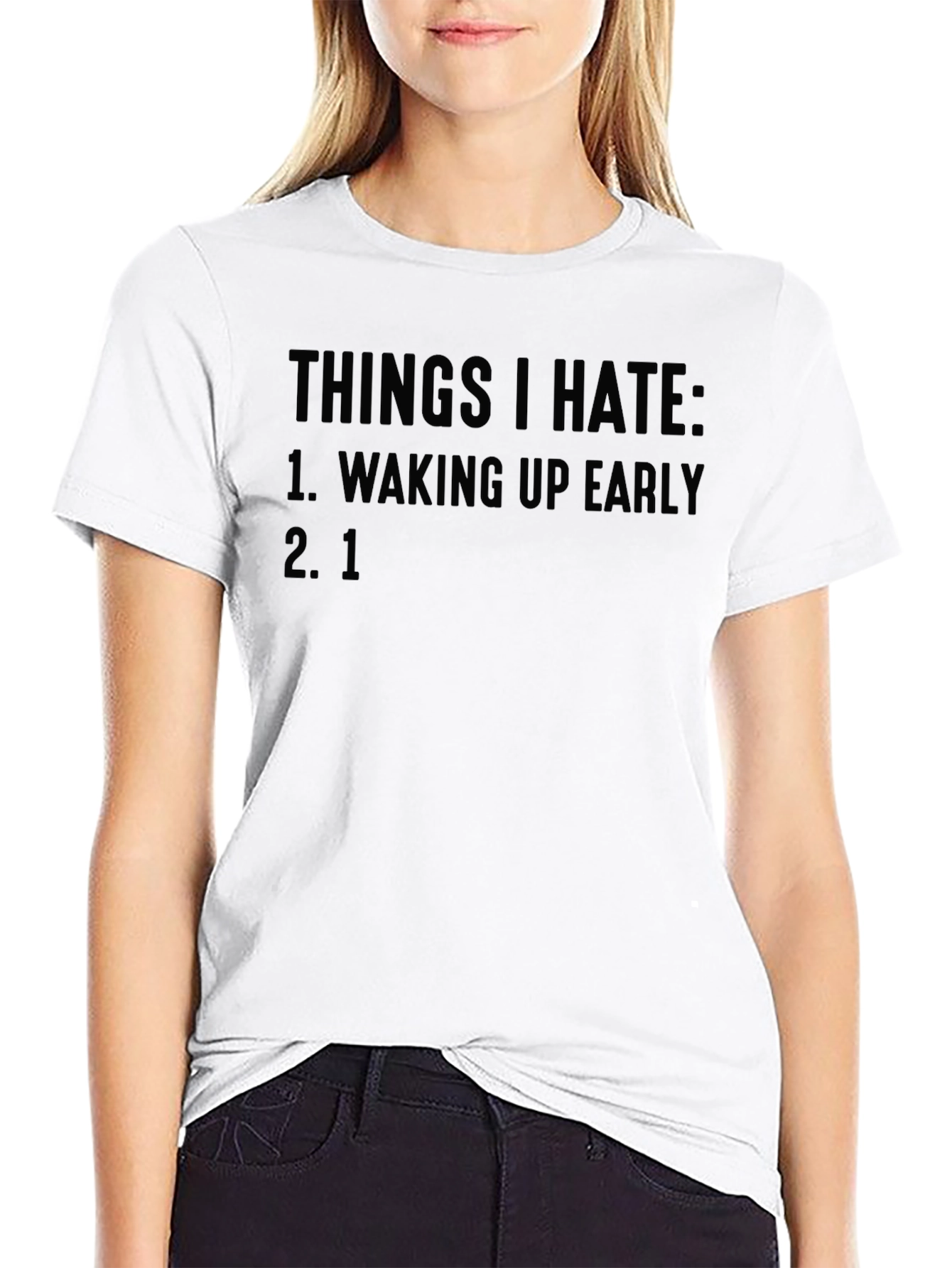 Black Funny 'Things I Hate' Graphic T-Shirt view 9