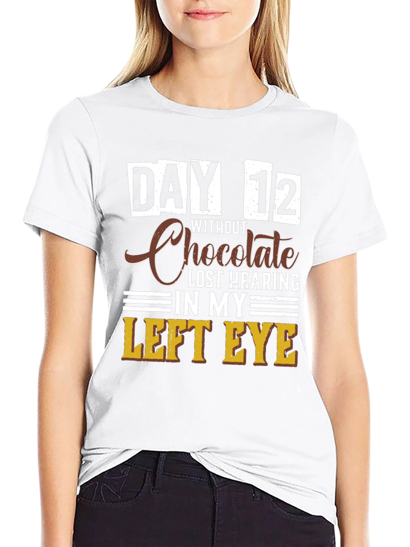 Black Funny Chocolate Withdrawal T-Shirt - Day 12 Lost Hearing view 9
