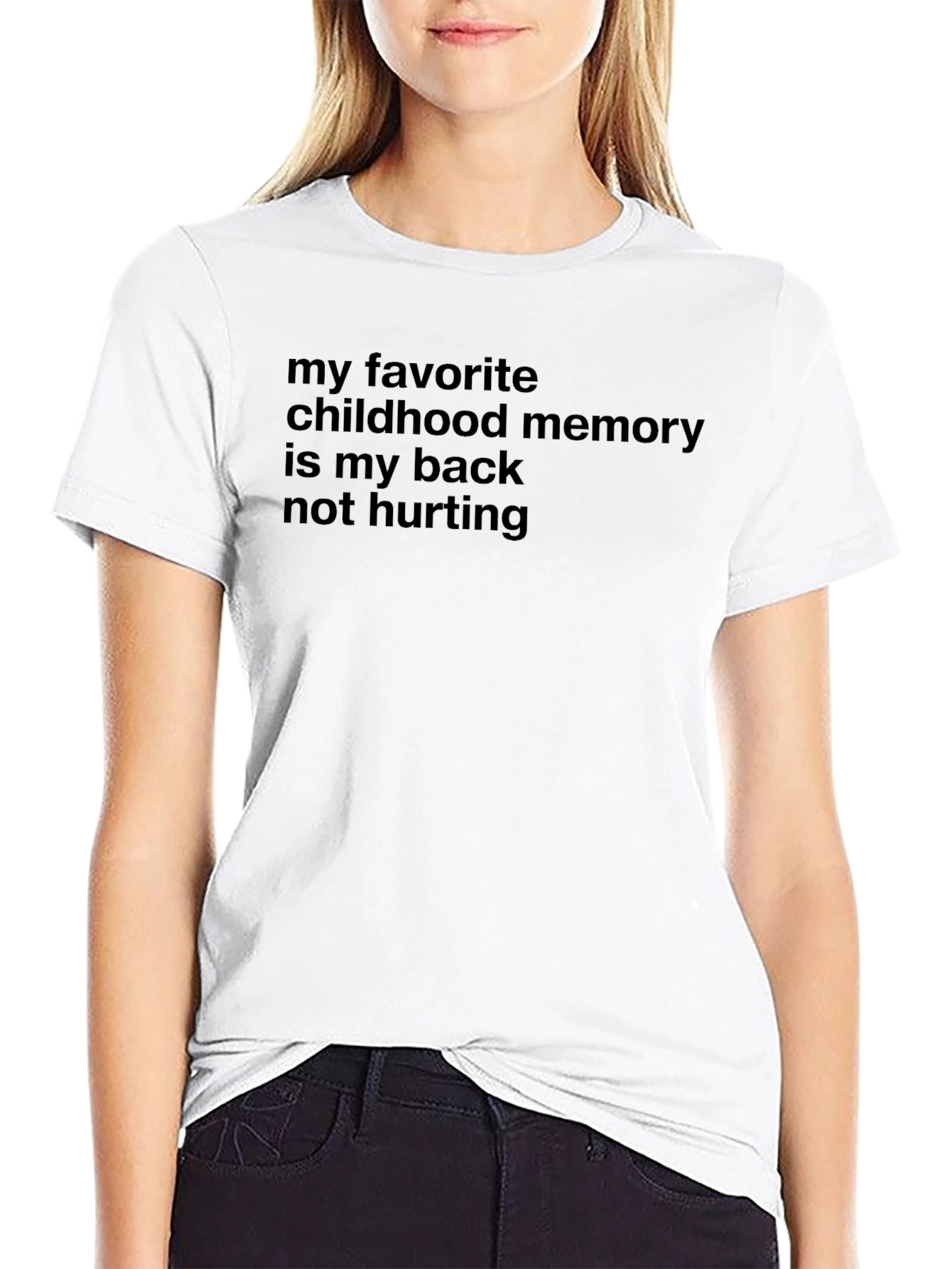 Black Funny Back Pain T-Shirt - Childhood Memory view 9