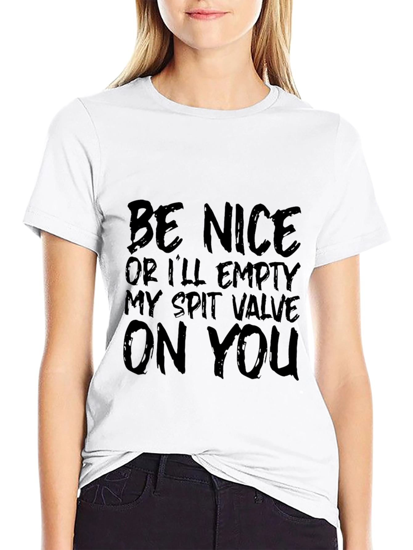 Black Be Nice Sarcastic Graphic Tee - Men's Black Cotton T-Shirt view 9