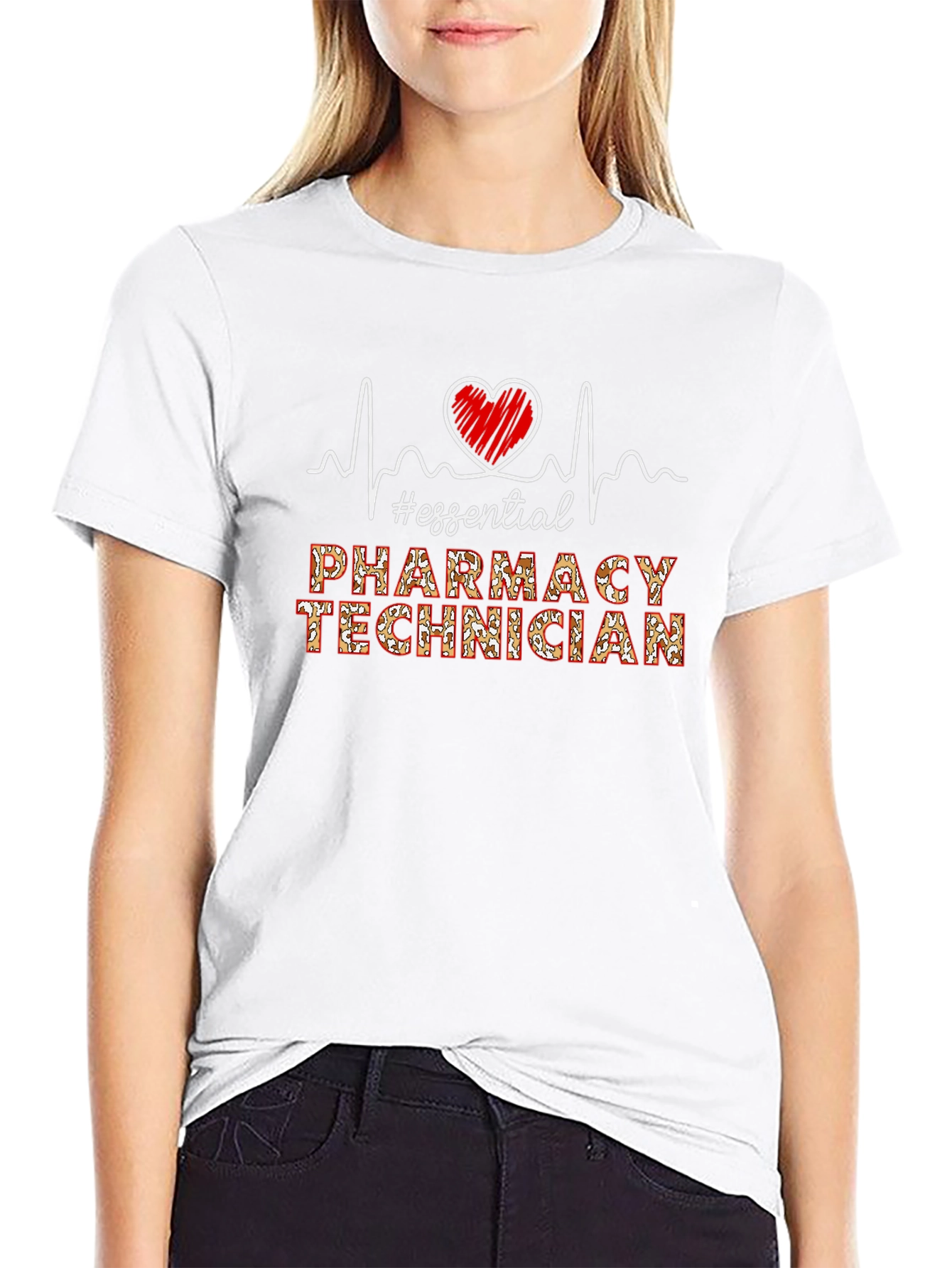 Black Essential Pharmacy Technician T-Shirt view 9