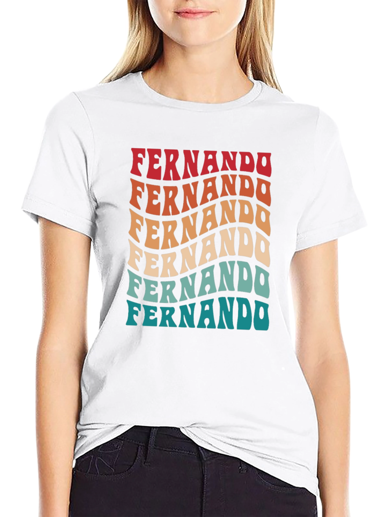 Fernando Retro Wavy Text T-Shirt - 9