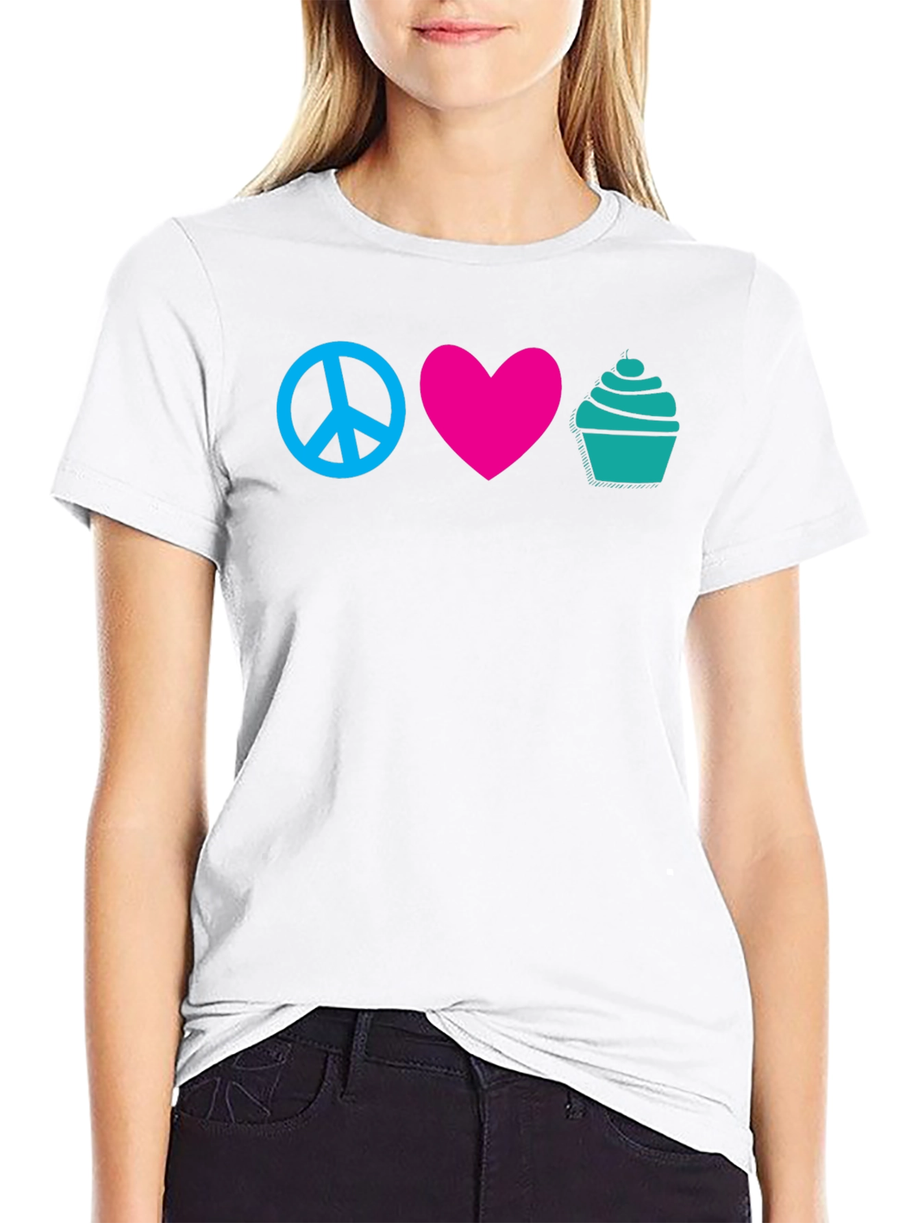 Black Peace Love Cupcakes Graphic Tee view 9