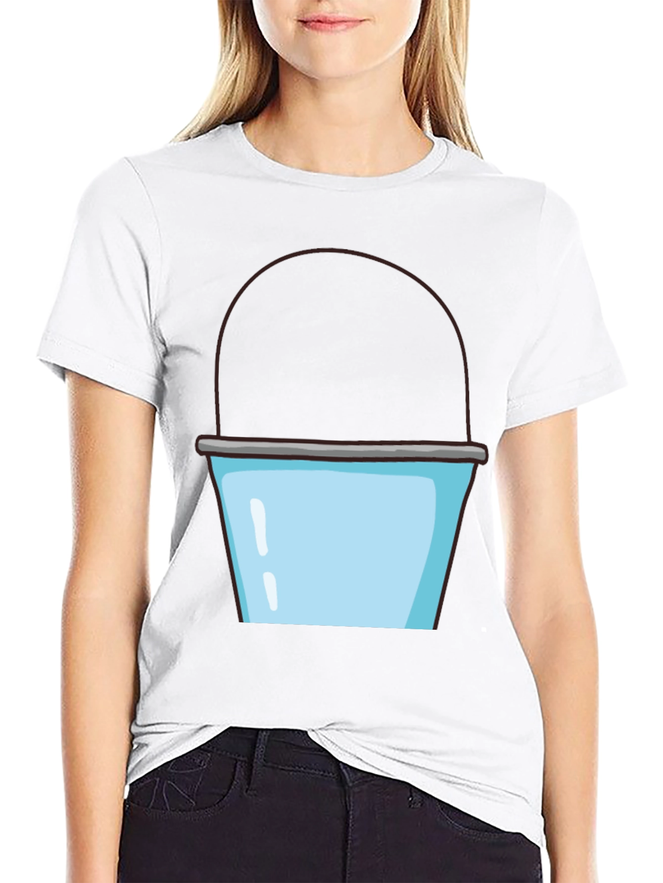 Black Bucket Graphic T-Shirt - Fun Novelty Tee view 9