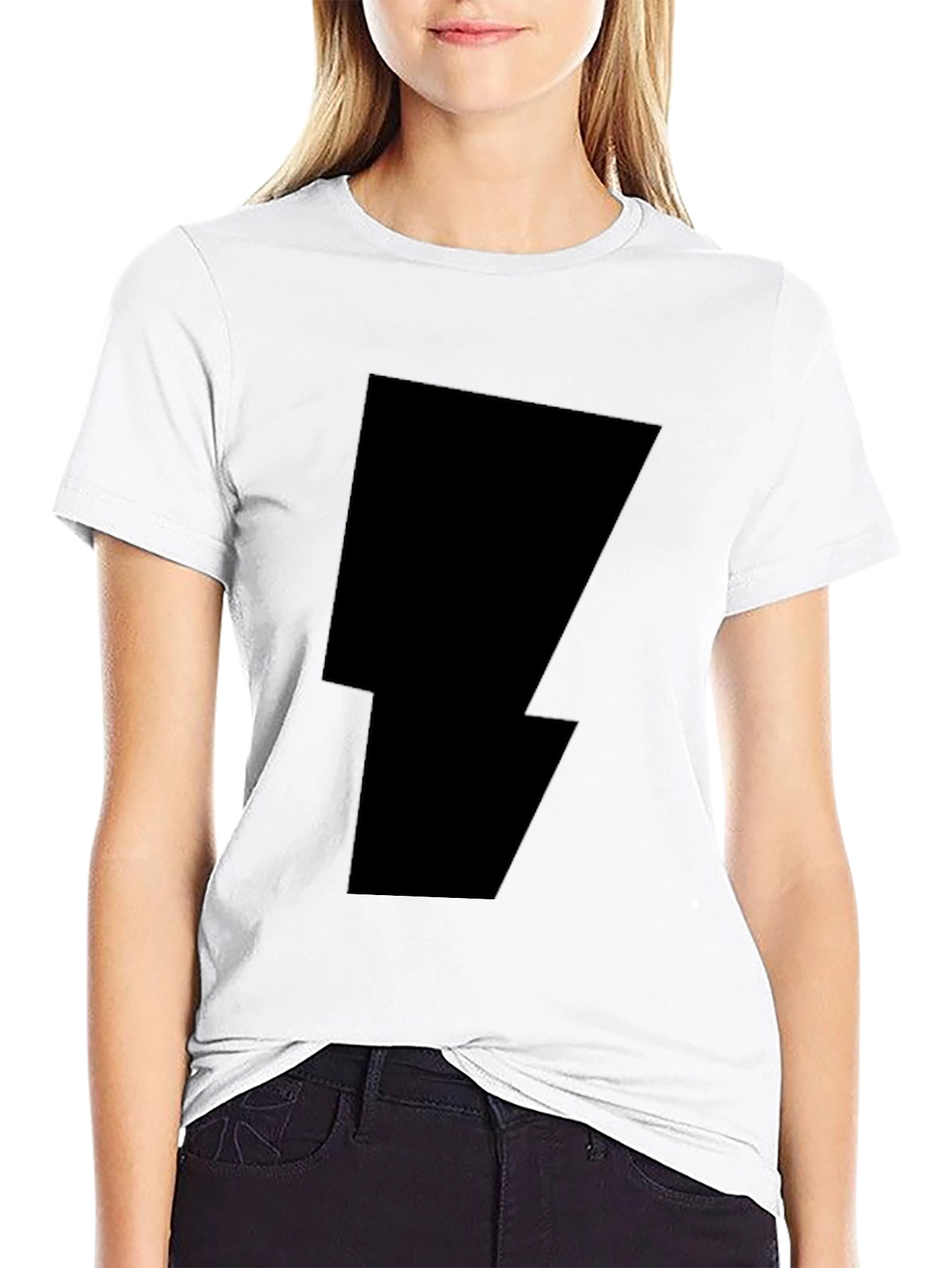 Black Black Lightning Bolt Graphic Tee view 9