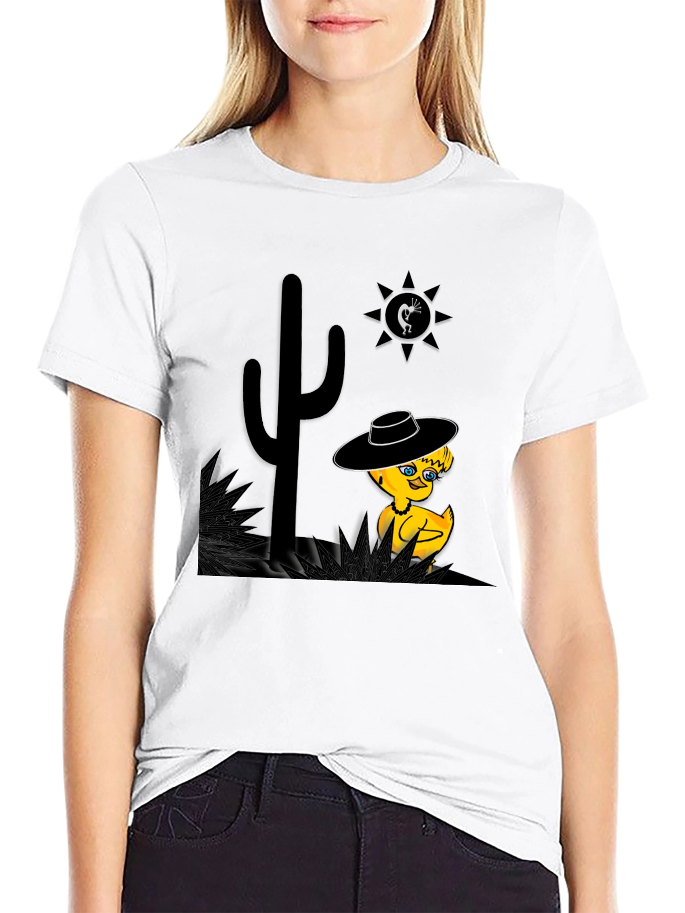 Black Desert Duck T-Shirt - Whimsical Western Tee view 9