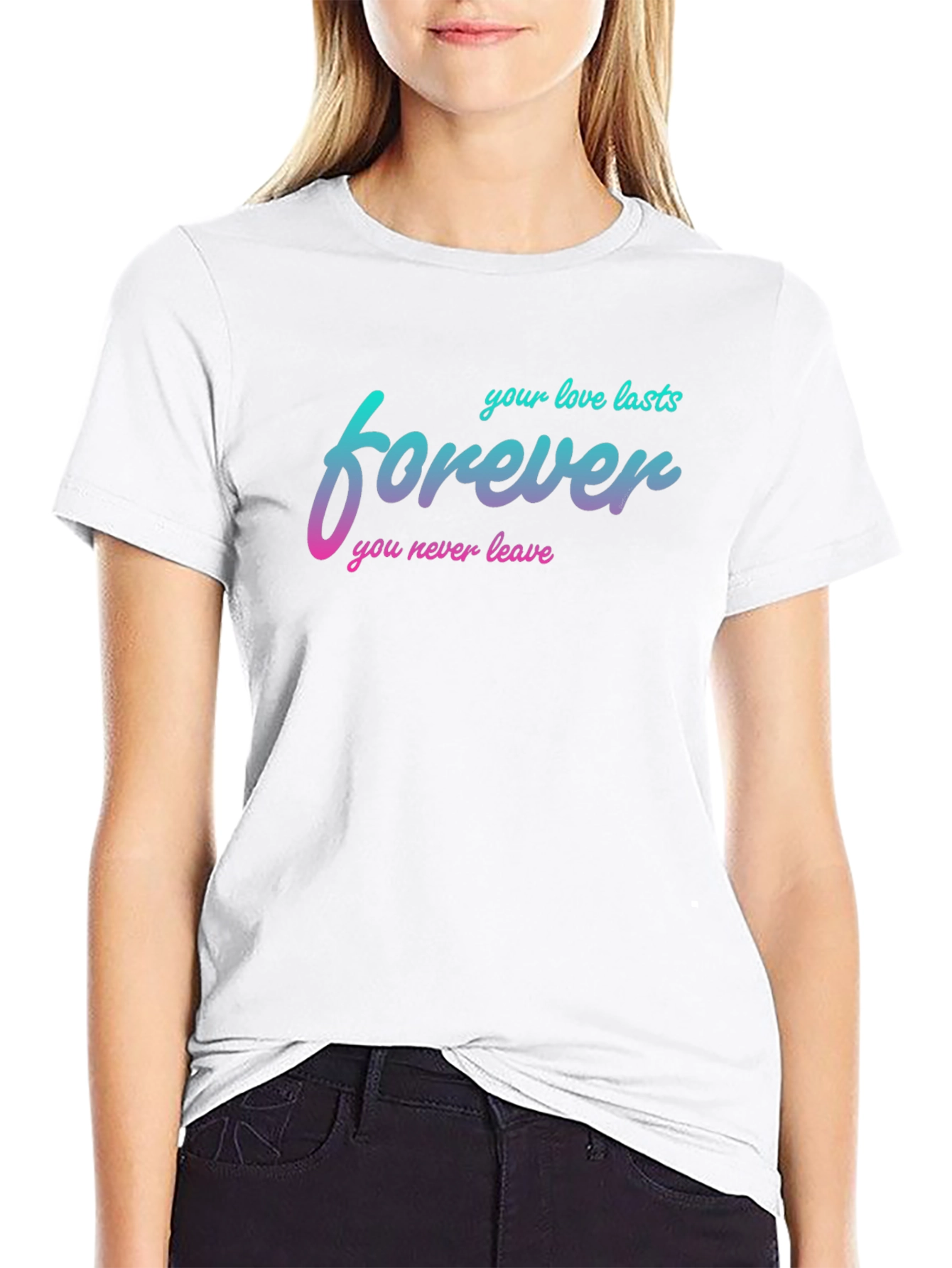 Black Forever Love Graphic T-Shirt view 9