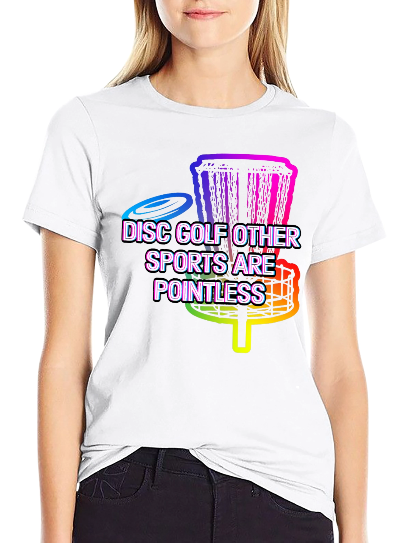 Black Funny Disc Golf Tee - Other Sports Are Pointless! view 9