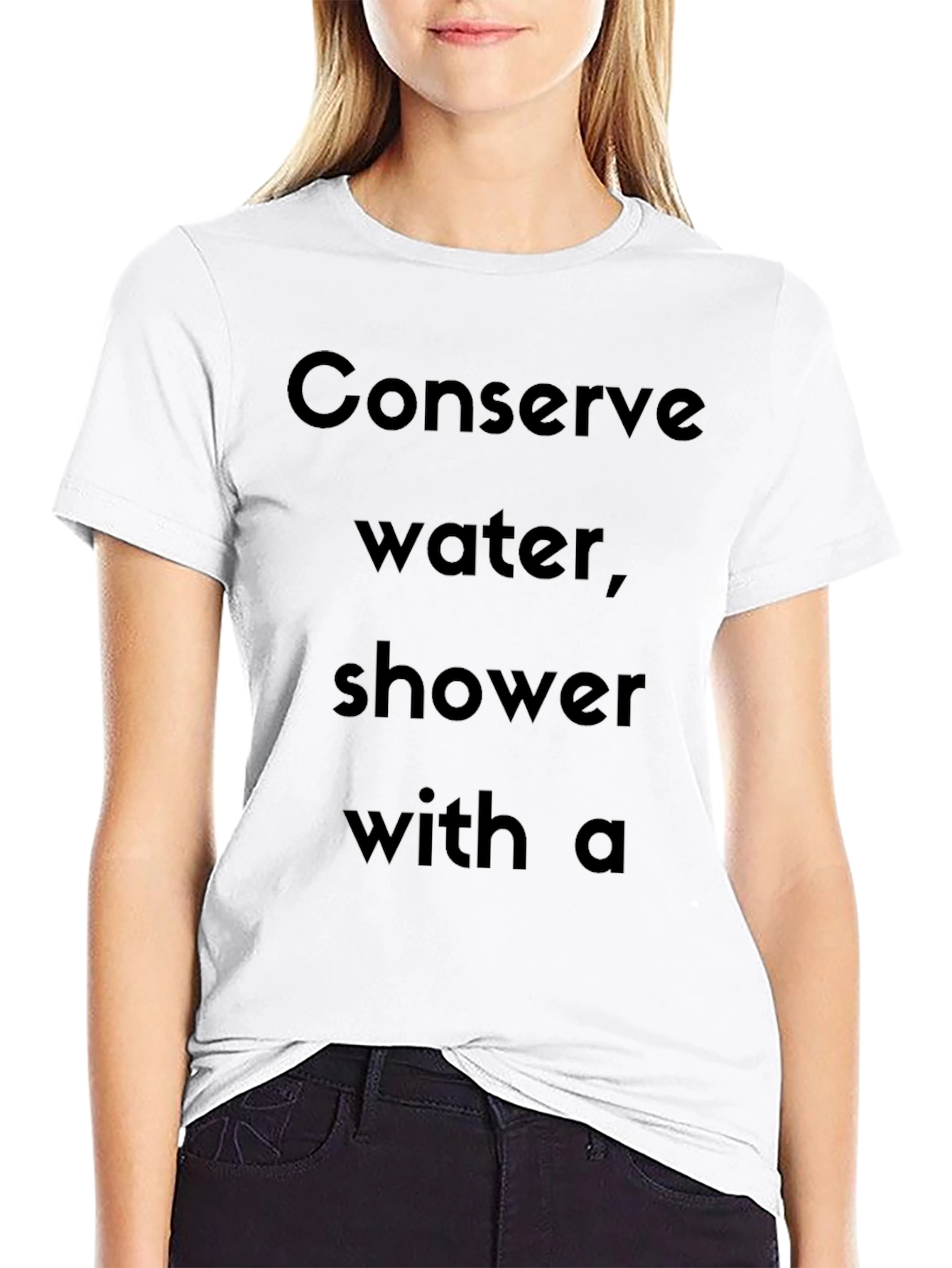 Black Conserve Water Funny Novelty T-Shirt view 9