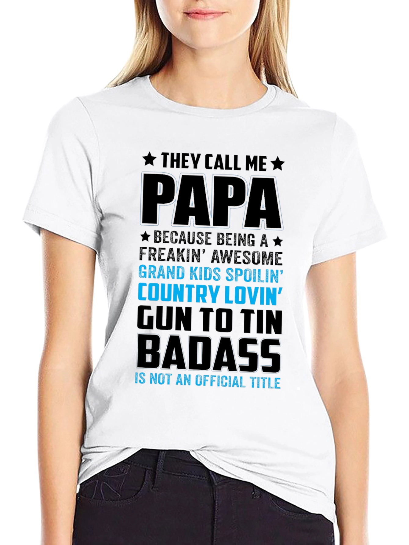 Black Papa Badass Graphic T-Shirt view 9