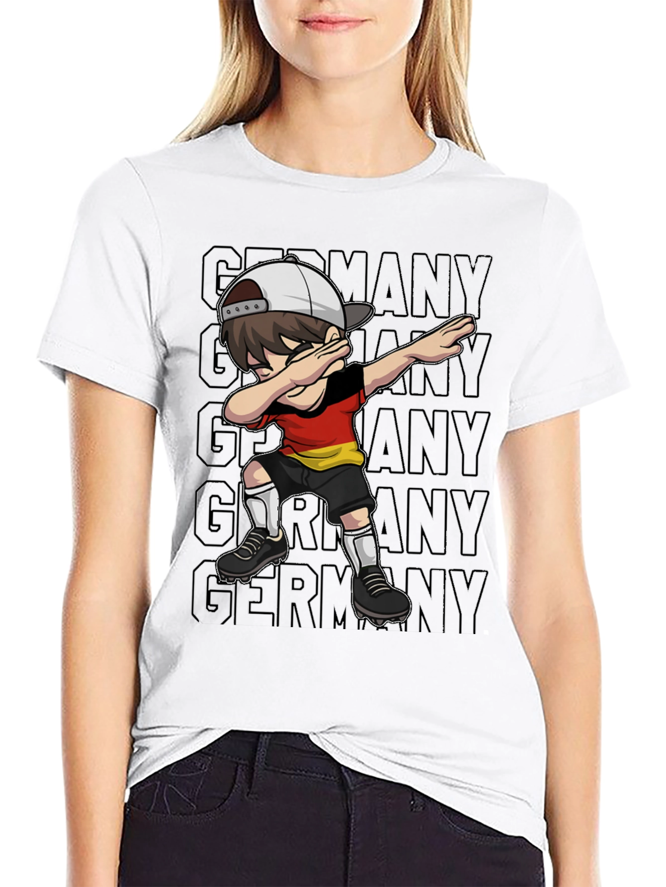 Black Germany Dabbing Soccer Player T-Shirt view 9
