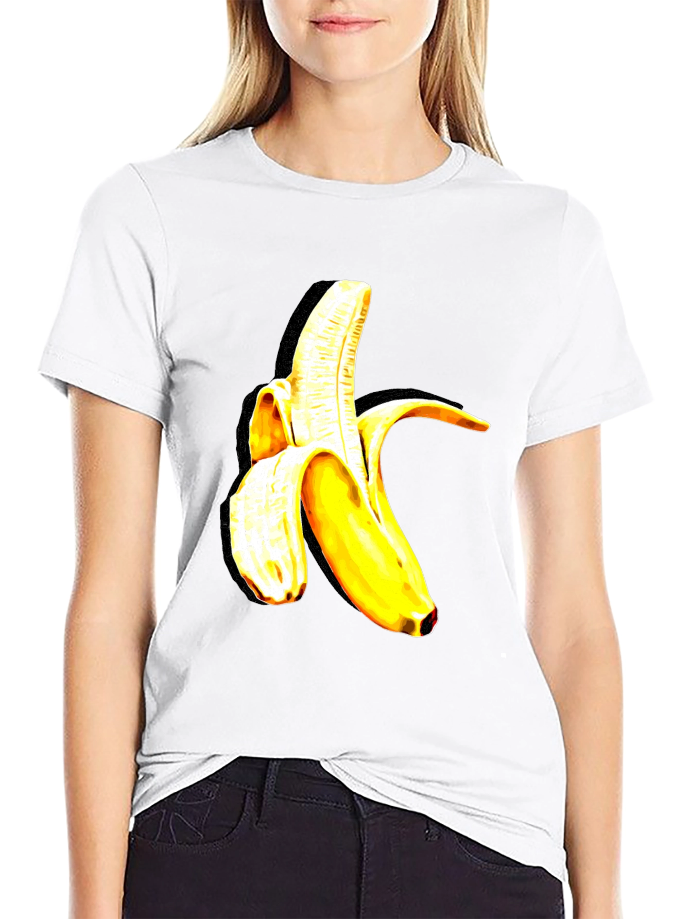 Black Banana Graphic Tee - Trendy Fruit Design view 9