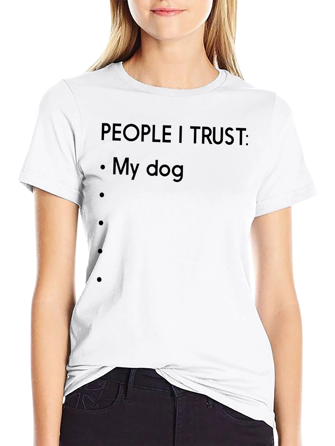 Black People I Trust My Dog Black T-Shirt view 9