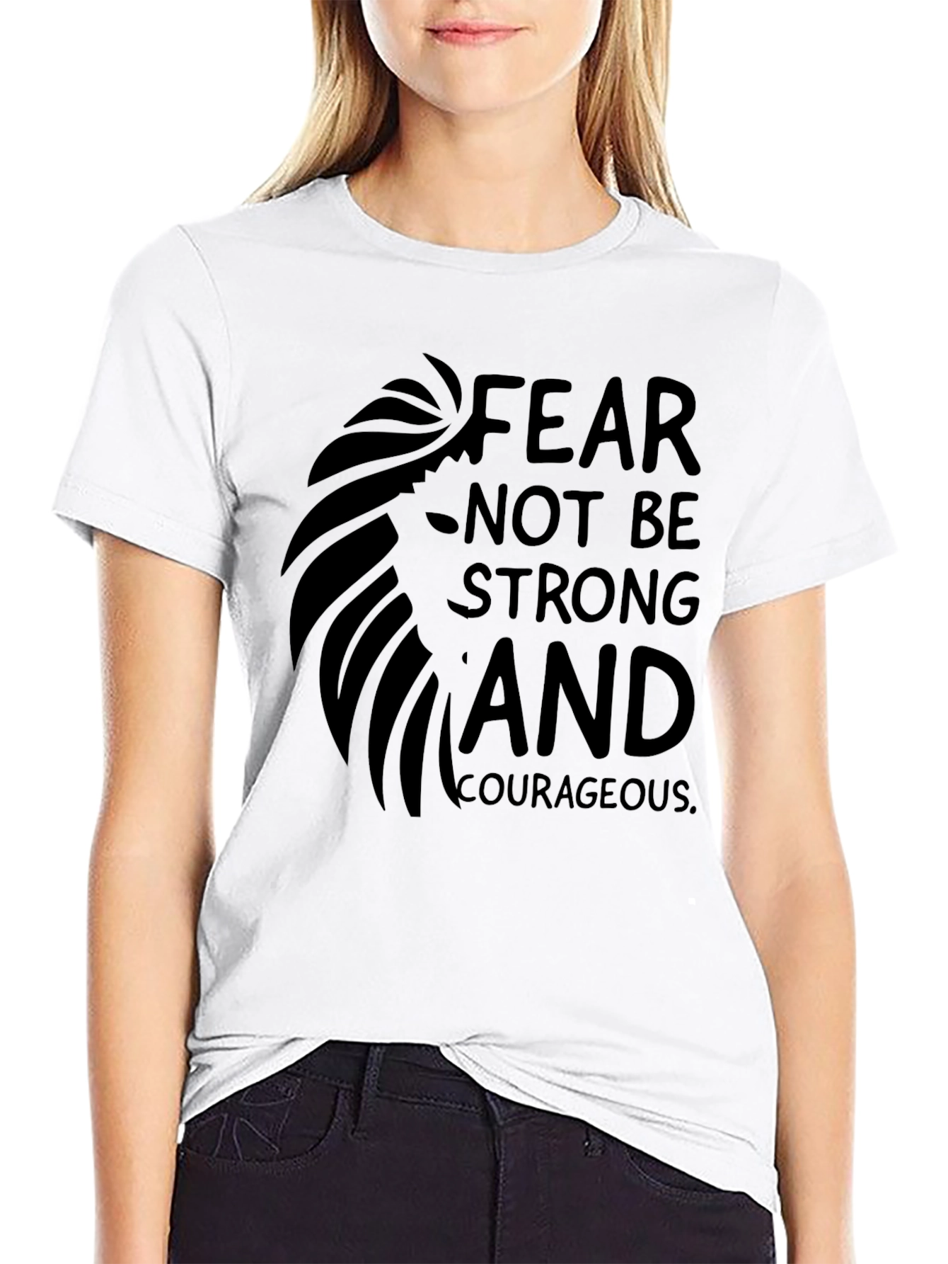 Black Fear Not, Be Strong T-Shirt view 9