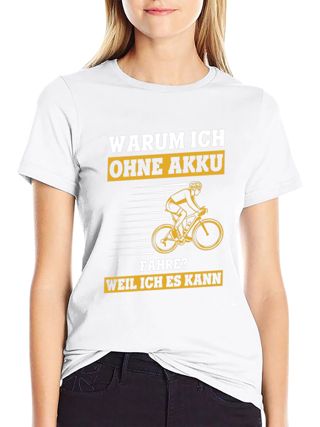Black Funny Cyclist T-Shirt - Warum Ich Ohne Akku Fahre? view 9