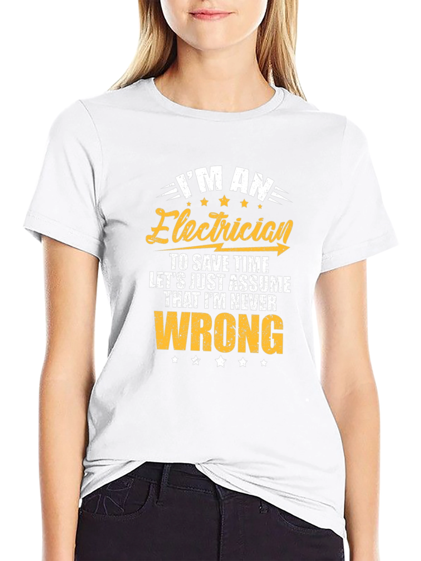 Black Electrician Never Wrong Graphic T-Shirt view 9