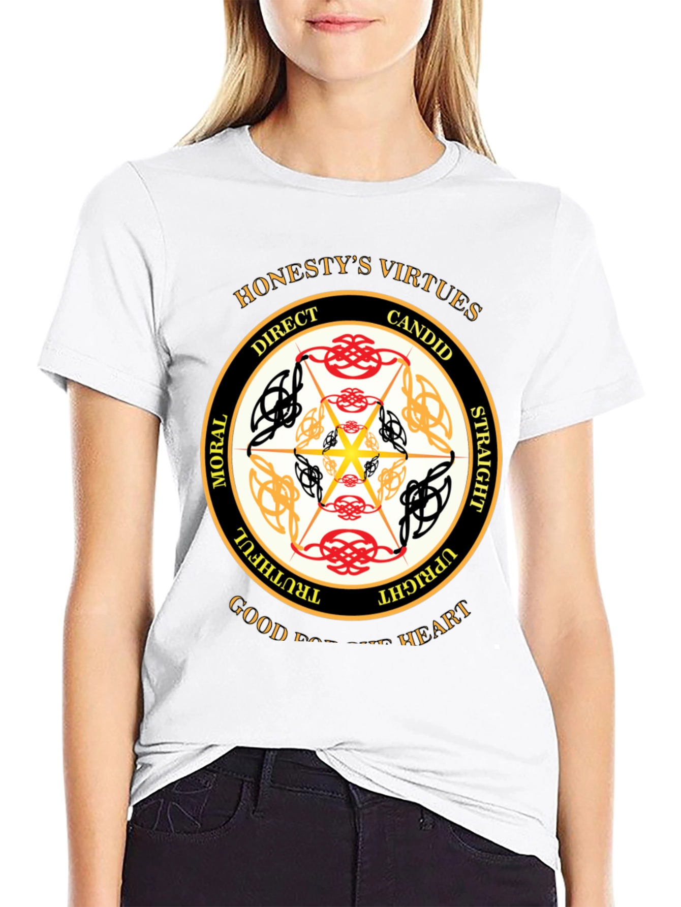 Black Honesty's Virtues Graphic Tee - Moral Upright Shirt view 9