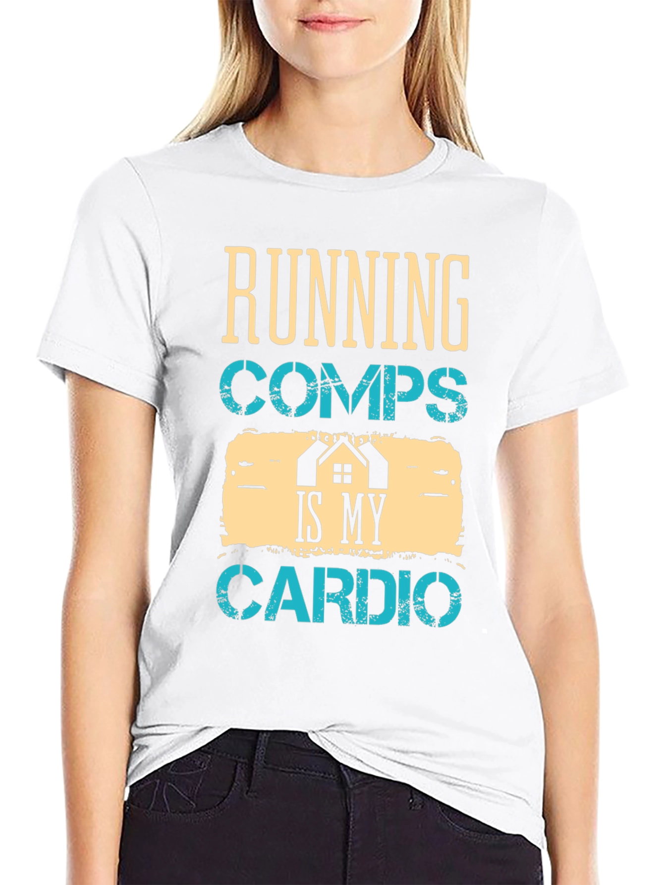 Black Running Comps Is My Cardio Graphic T-Shirt view 9