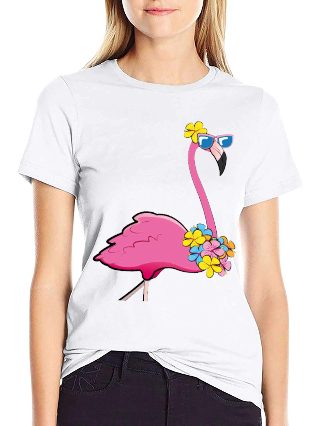 Black Cool Flamingo T-Shirt - Summer Vibes view 9