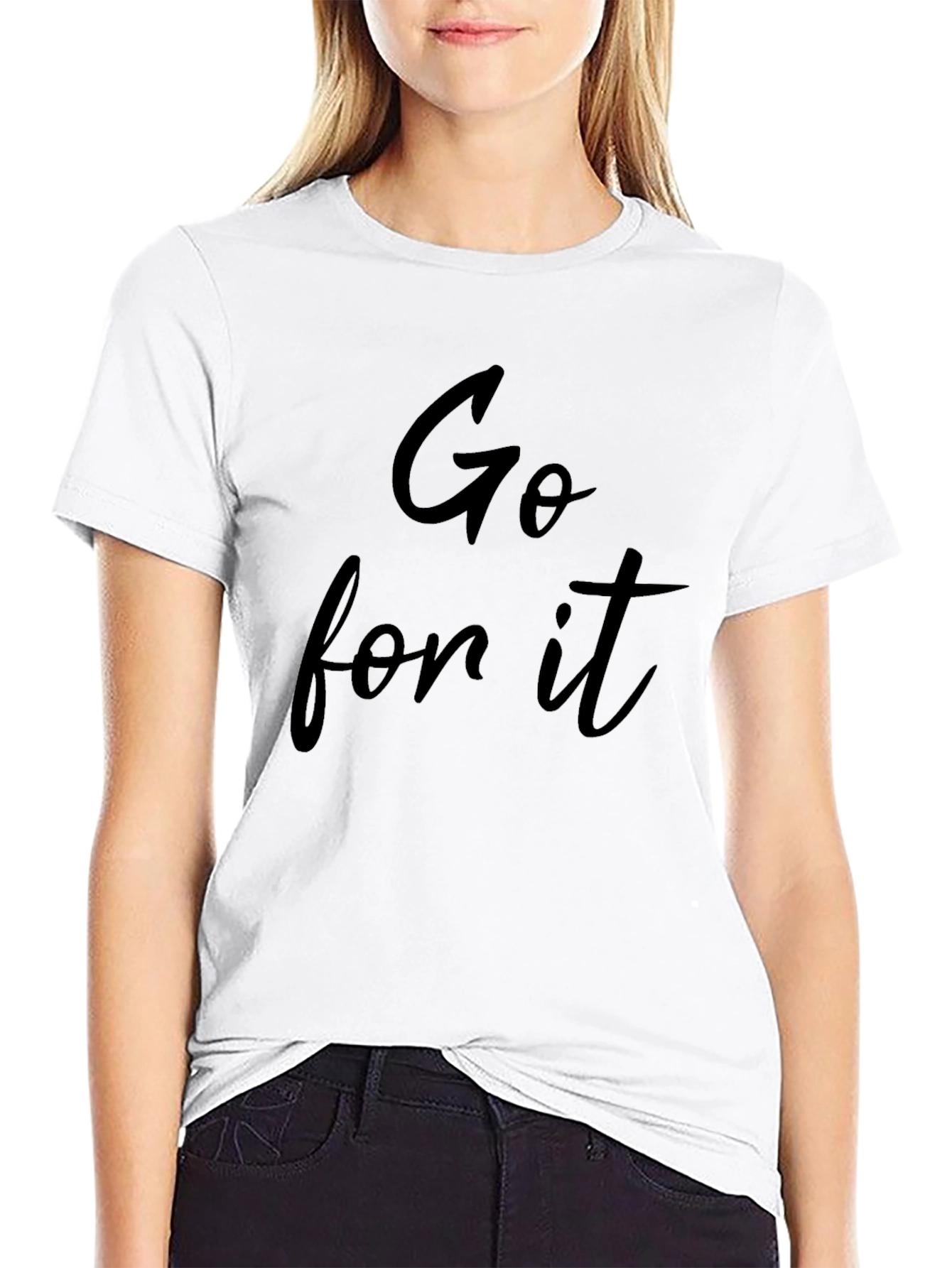 Black Go For It Black Graphic Tee view 9