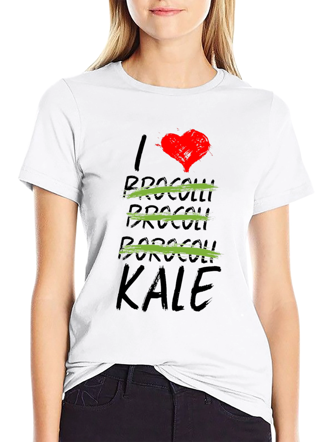Black I Love Kale T-Shirt - Funny Vegan Tee view 9