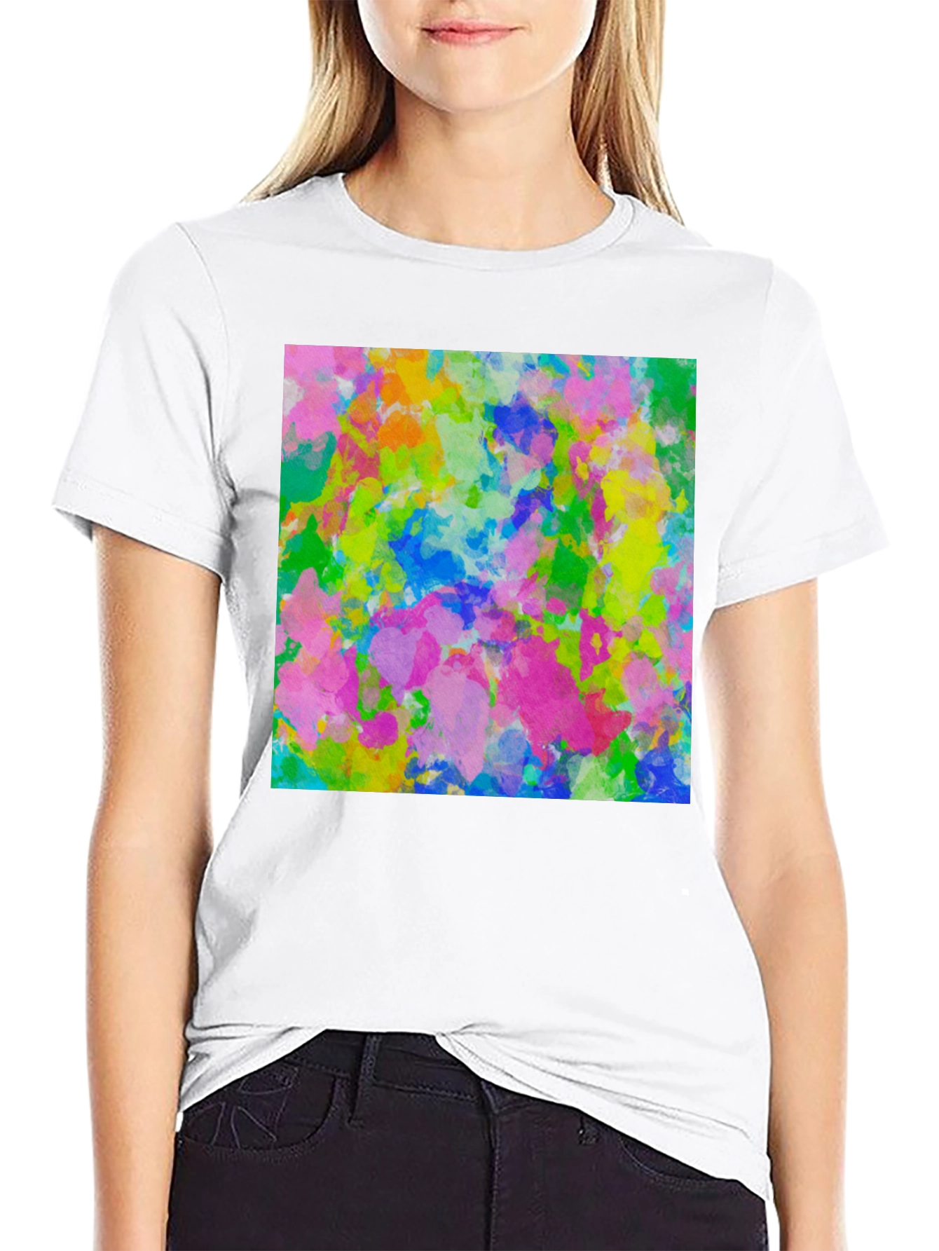 Black Abstract Art Print Black T-Shirt view 9