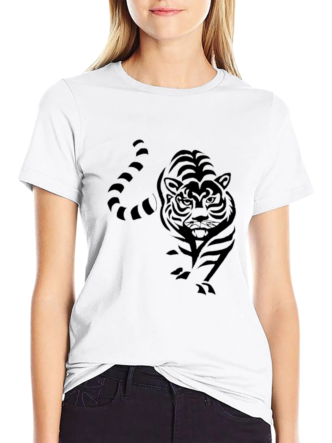 Black Black Tiger Graphic Tee - Men's Fashion view 9