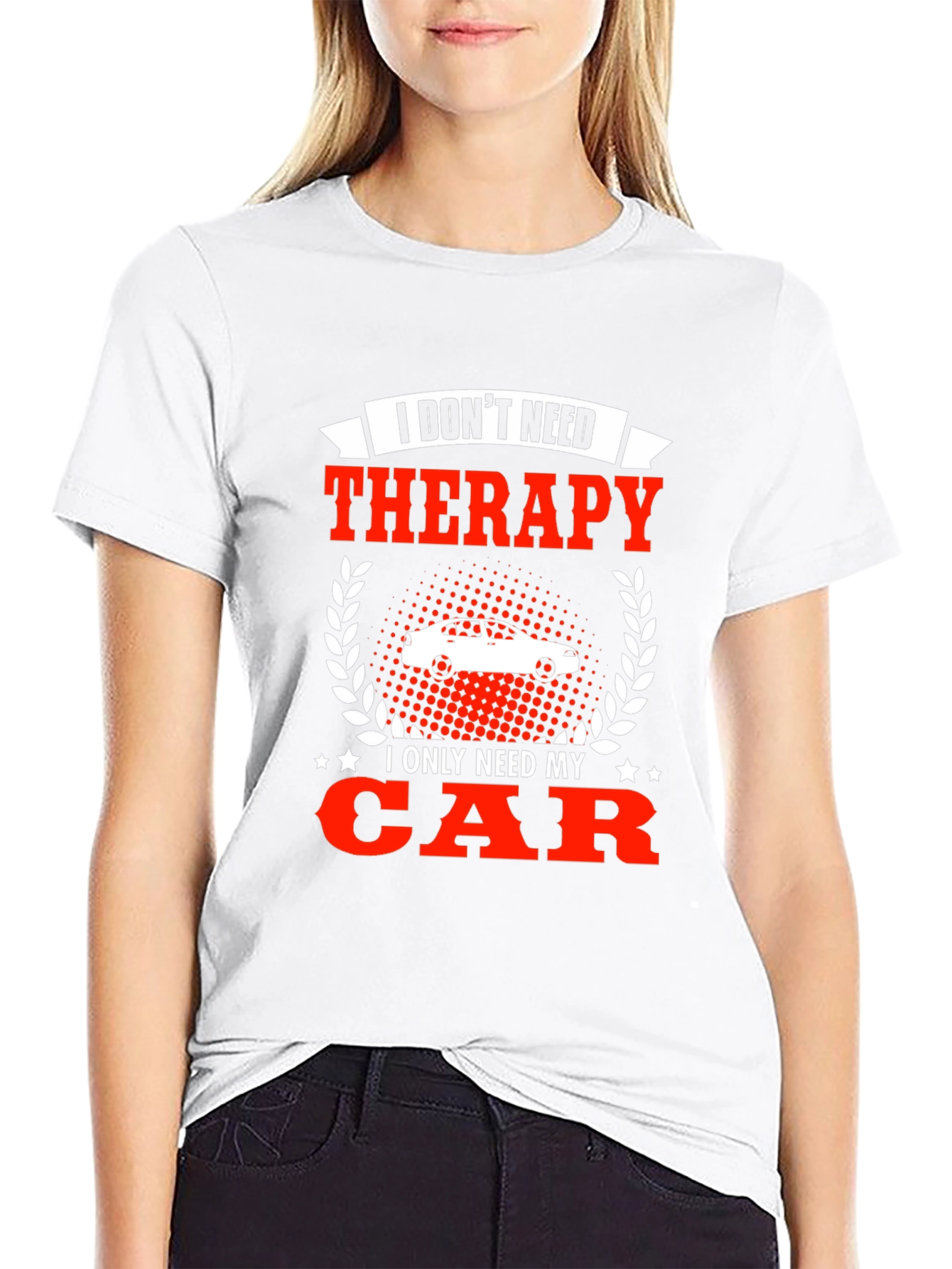 Black Funny Car Lover T-Shirt - Therapy Alternative view 9