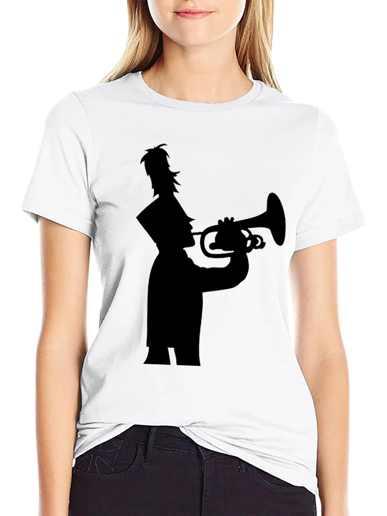 Black Trumpet Player Silhouette Tee - Black view 9